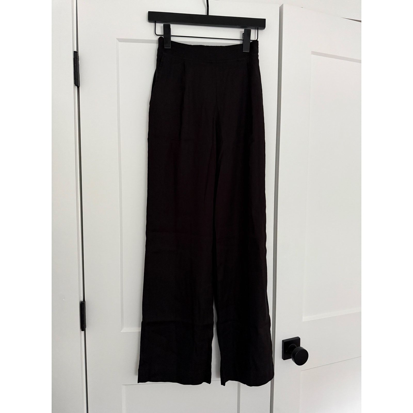MONROW $175 New Monrow Linen Pleated Pants - XS Black Size 26" / US 2 / IT 38 - 6 Thumbnail