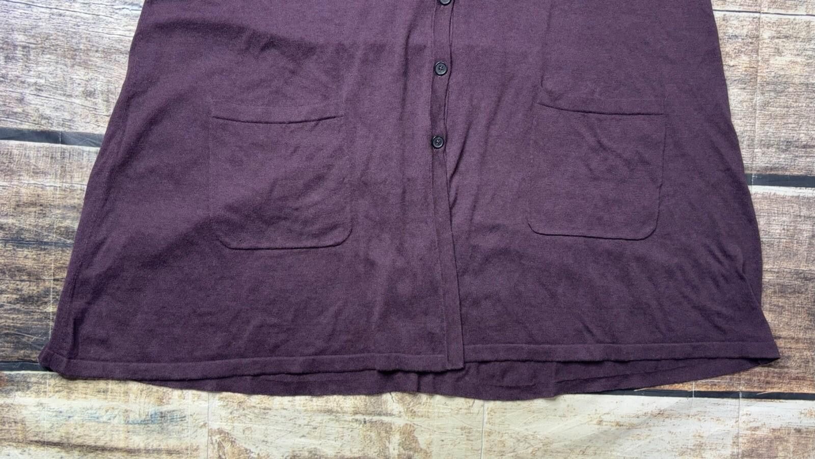 Other J Jill Cardigan Sweater Women's Large Burgundy Tunic Size L / US 10 / IT 46 - 6 Thumbnail