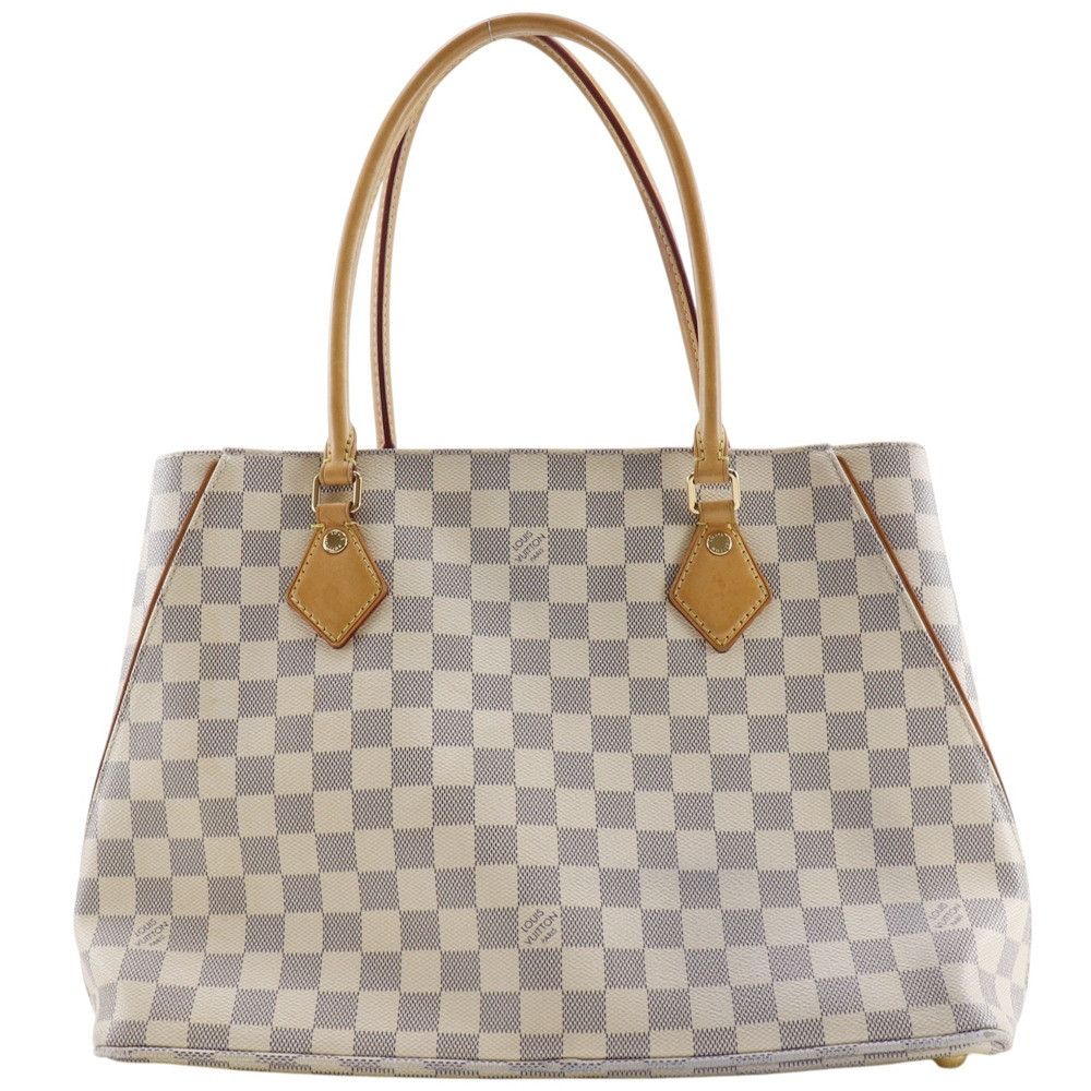 Louis Vuitton Louis Vuitton Calvi Damier Azur Tote Bag Textile Tote Bag N41449 Duty Free For Usa in White, Women's