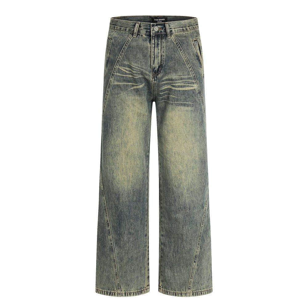 Vintage Punk retro washed patchwork distressed jeans casual Size US 32 / EU 48 - 1 Thumbnail