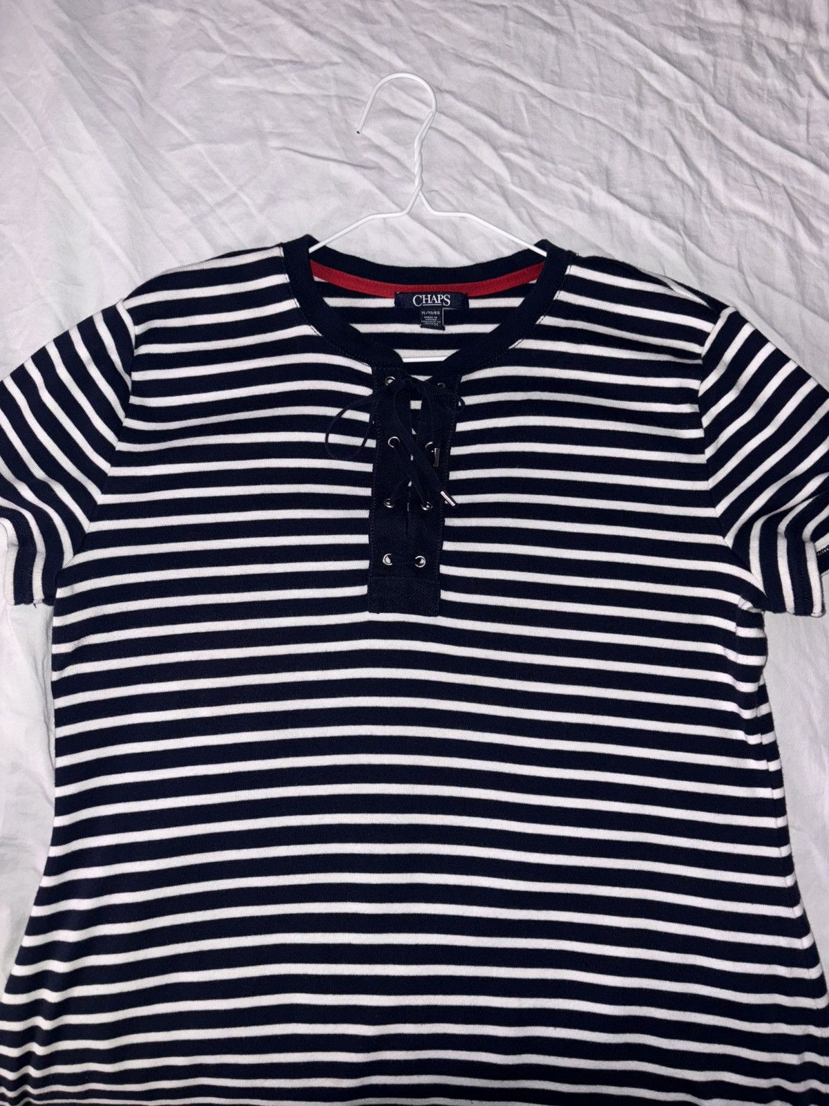 Chaps Ralph Lauren Chaps shirt dress sz XL NAVY/WHITE striped Size XL / US 12-14 / IT 48-50 - 2 Thumbnail