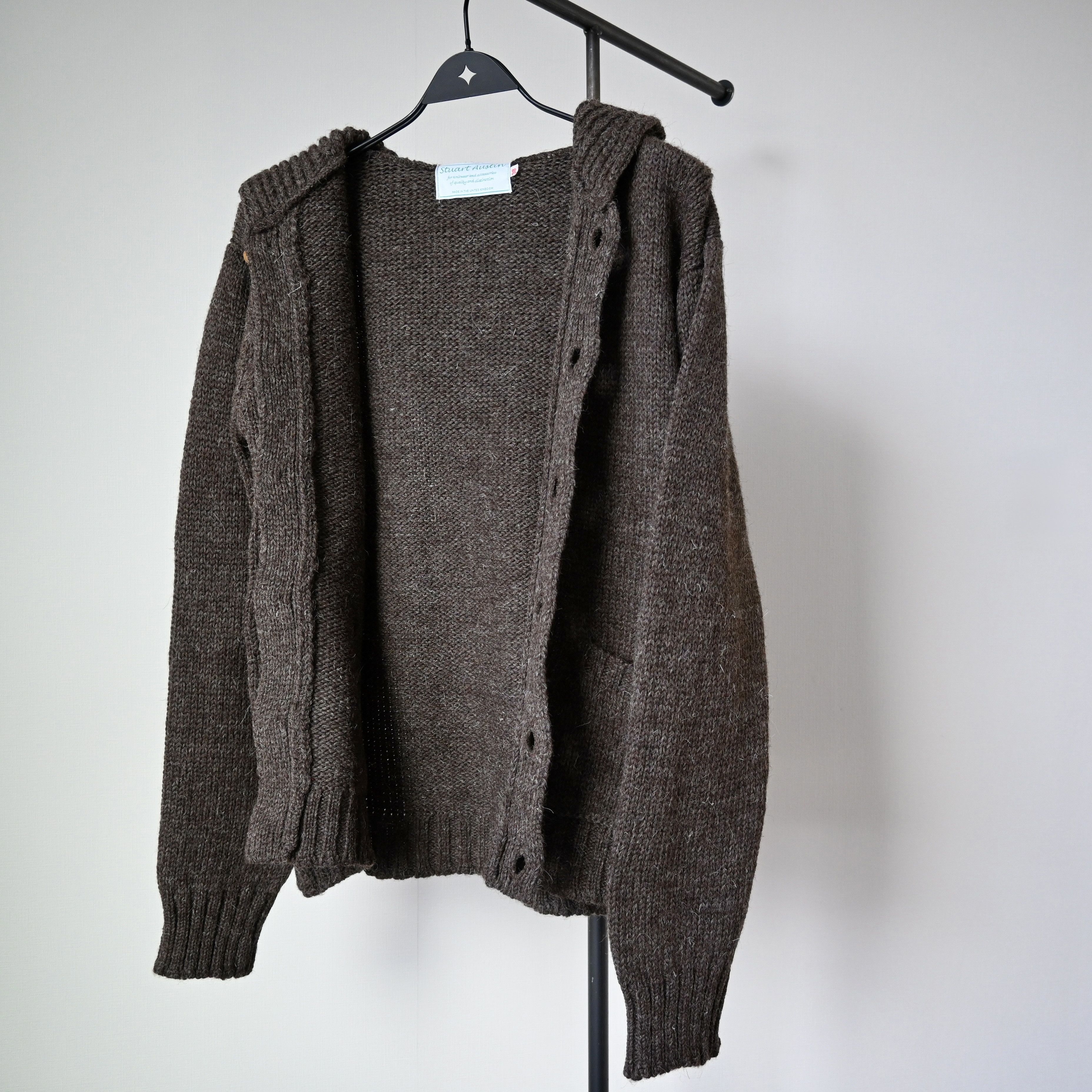 Vintage VTG 1990s Stuart Austin heavy wool knit hoodie, made in UK Size US M / EU 48-50 / 2 - 16 Thumbnail