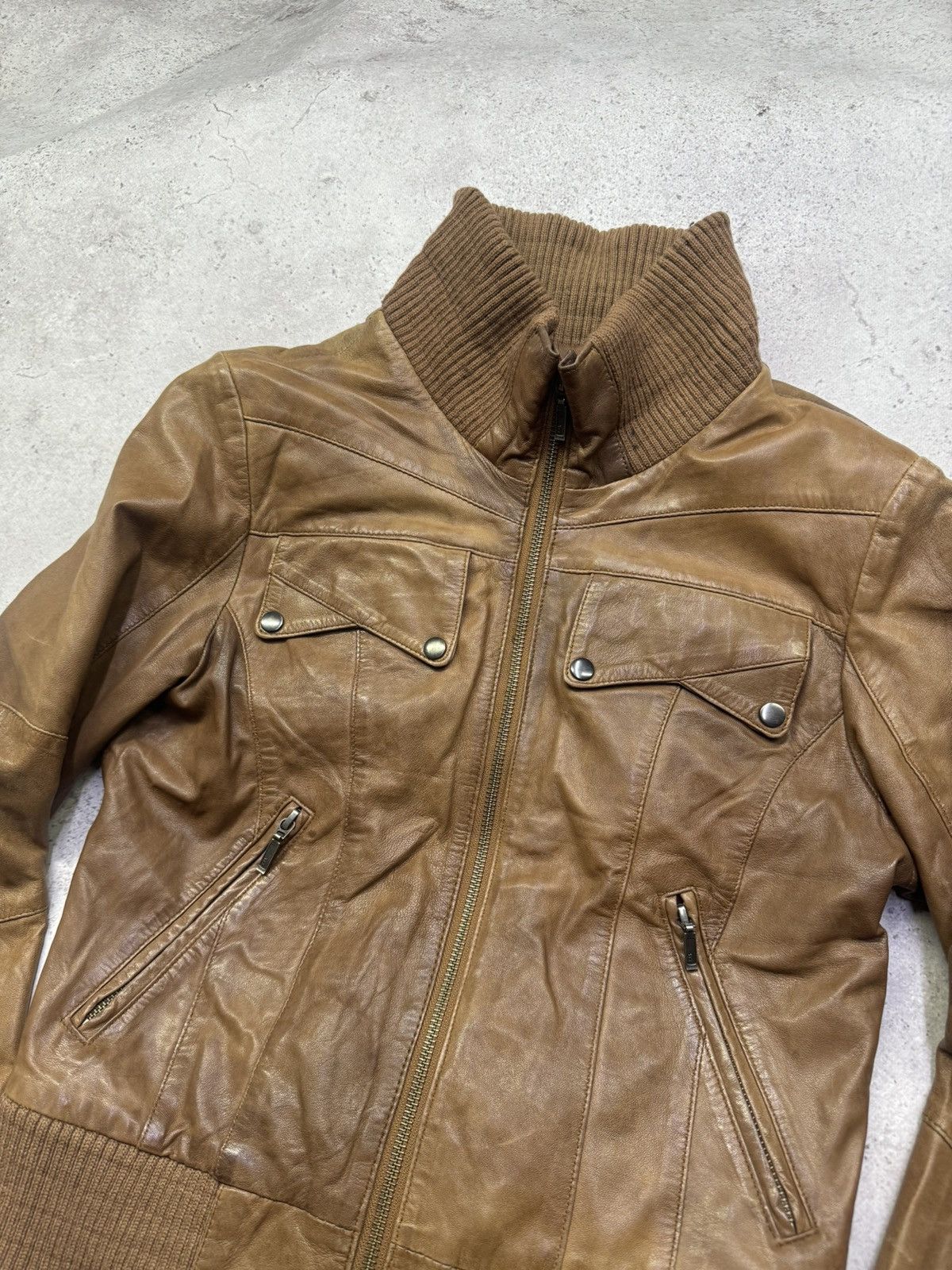 Issey Miyake Vintage 00s Soft Leather Bomber Jacket Size US S / EU 44-46 / 1 - 4 Thumbnail