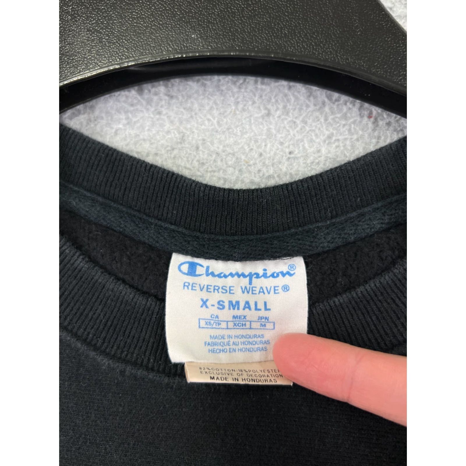 Champion Champion Sweatshirt Adult XS Black Crew Neck Cotton Jersey Logo Pullover All Seasons Winter Fall Spring Regular Men’s Size US XS / EU 42 / 0 - 3 Thumbnail