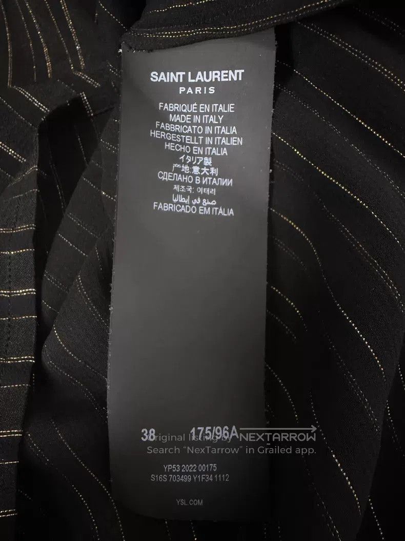 Saint Laurent Paris Saint Laurent Paris Size 38 Mulberry Silk Black and Gold S Size US M / EU 48-50 / 2 - 5 Thumbnail