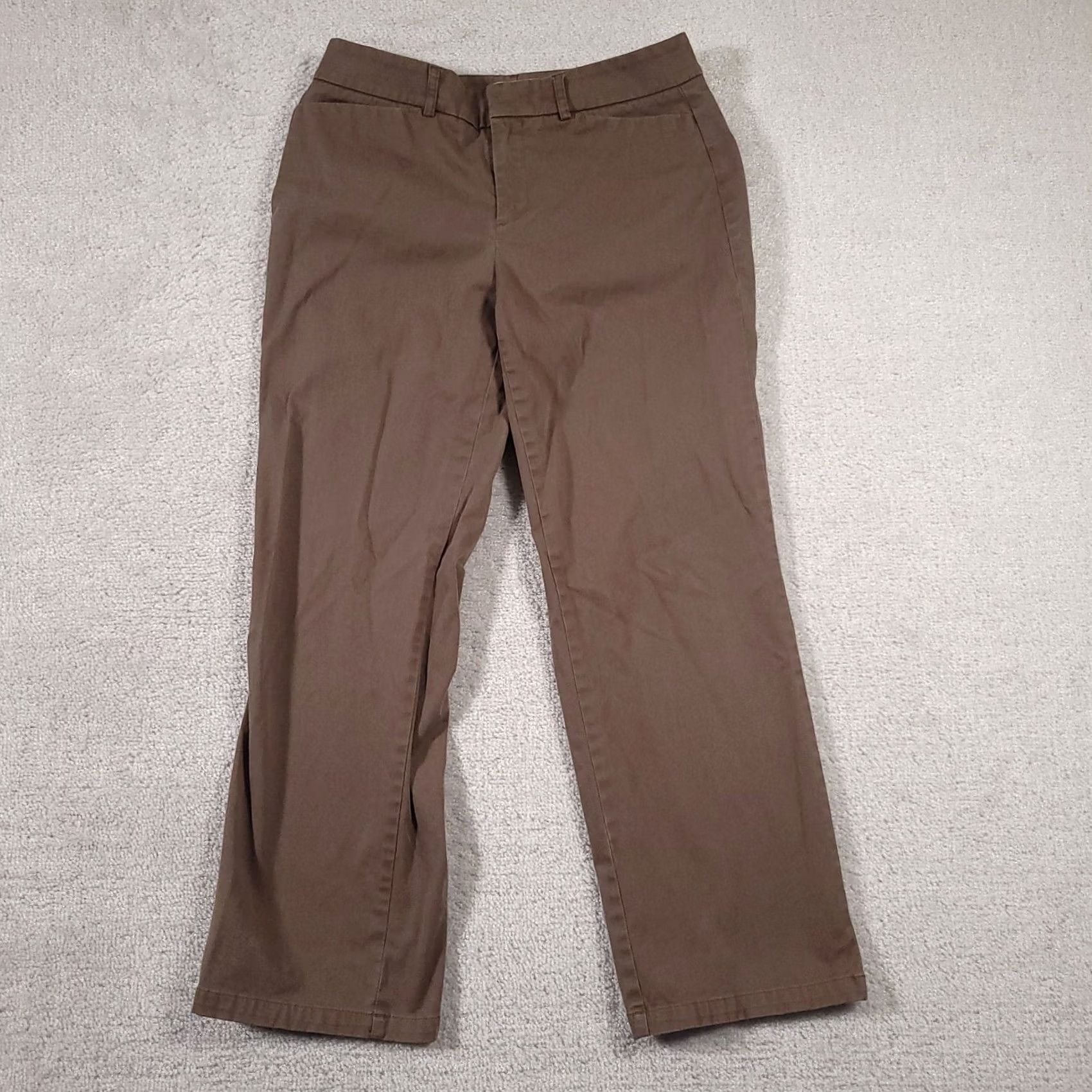 Dockers DOCKERS Pants Women's 6P Short Brown Flat Front Pockets Metro Fit Stretch Crop Capri Reg/Med Inseam 25.5 in Size 28" / US 6 / IT 42 - 2 Thumbnail