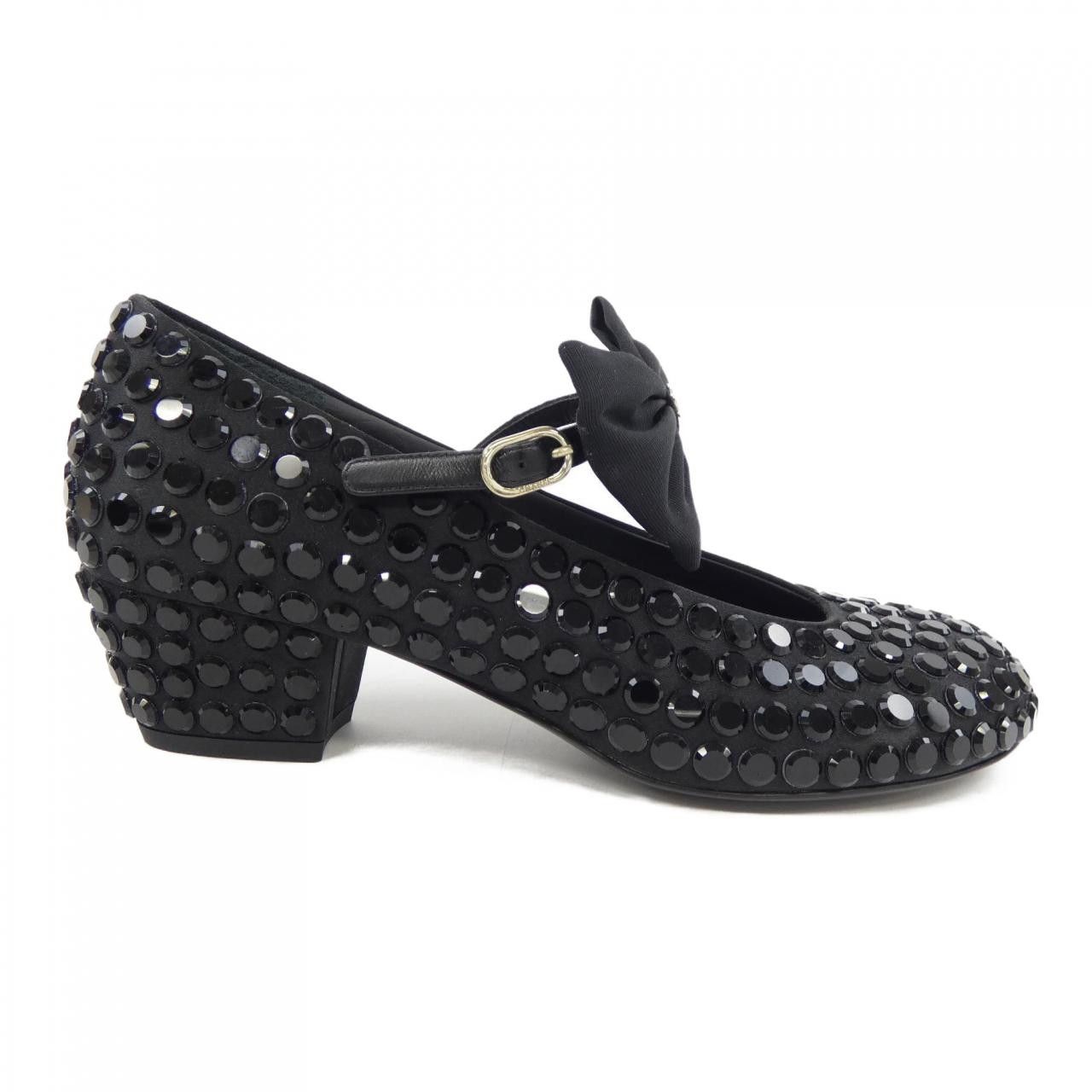 Chanel Chanel Chanel Mary Janes Satin Strass & Grosgrain Shoes Textile Shoes G45749B17097 DUTY FREE for USA Size ONE SIZE - 1 Thumbnail