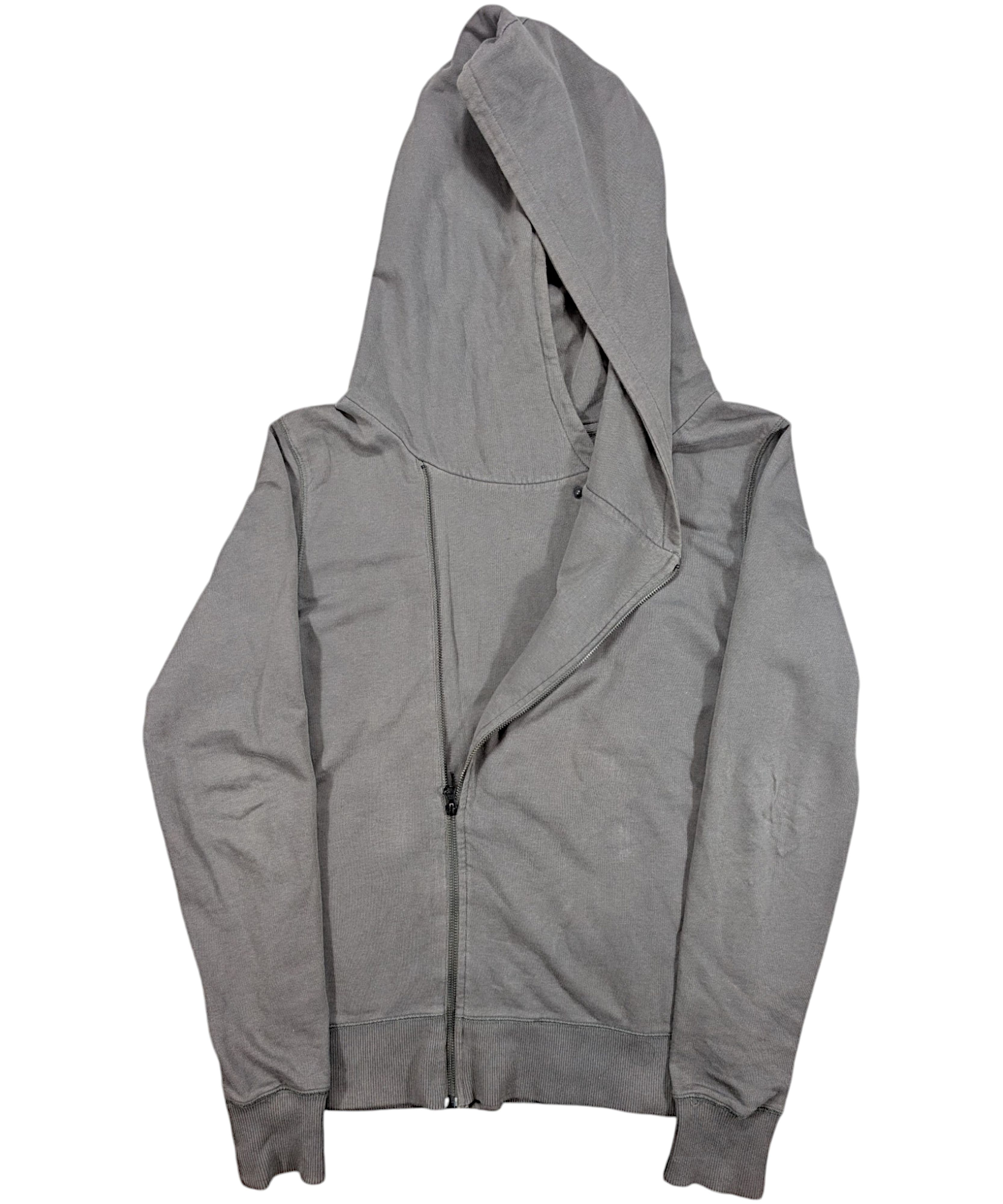 Thom Krom Thom Krom Grey Diagonal Asymmetrical Zip Up Hoodie Rick Size US S / EU 44-46 / 1 - 1 Thumbnail