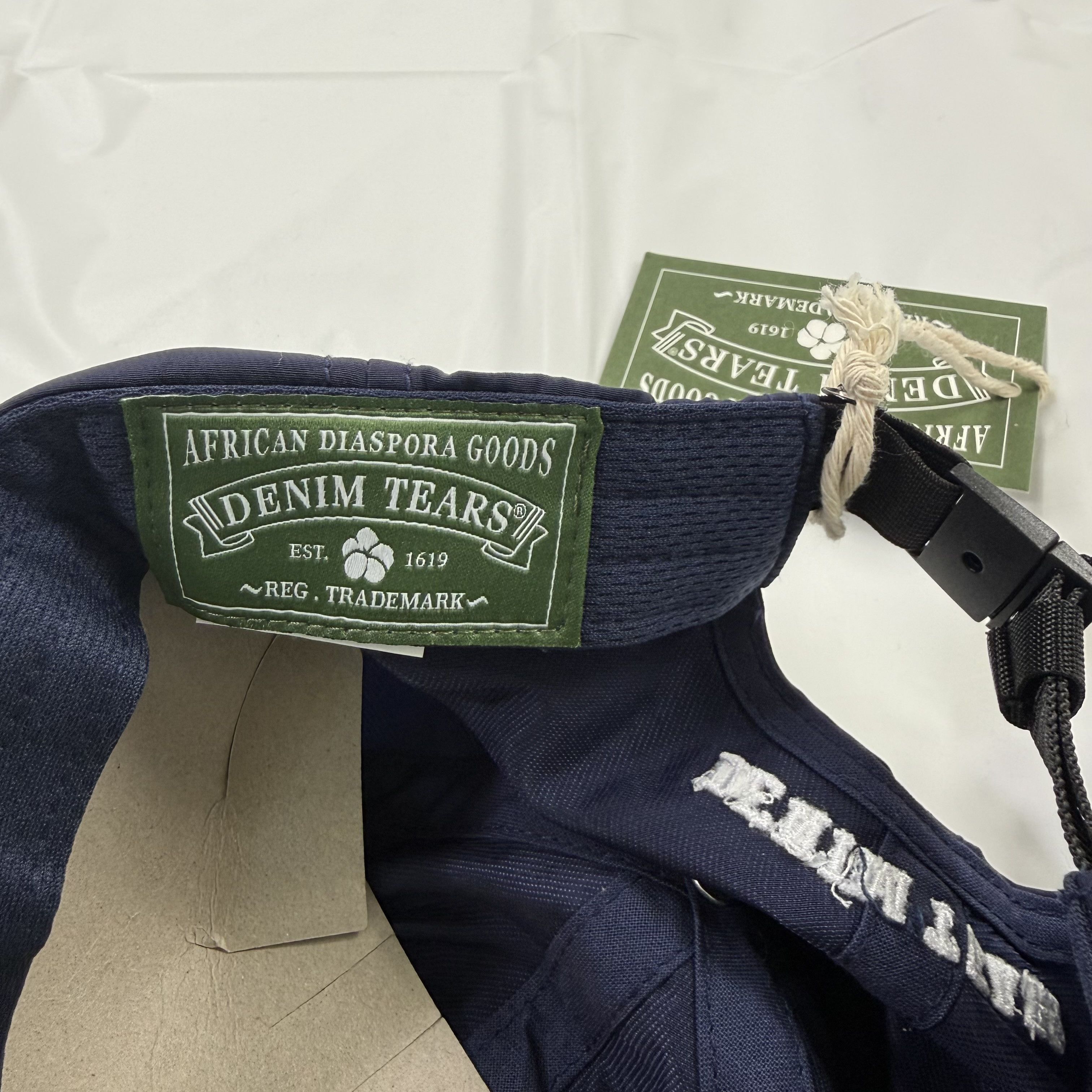 DENIM TEARS Denim Tears 212 Nylon Hat Navy Blue Adjustable Strapback Size ONE SIZE - 7 Thumbnail