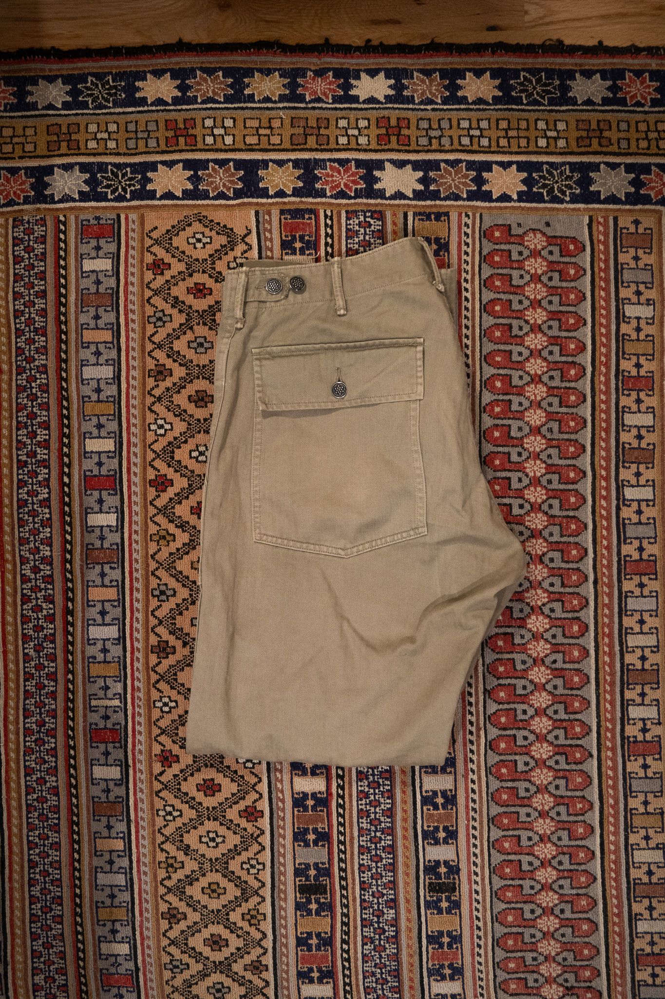 RRL Ralph Lauren RRL Olive Herringbone Trousers Size US 33 - 2 Thumbnail
