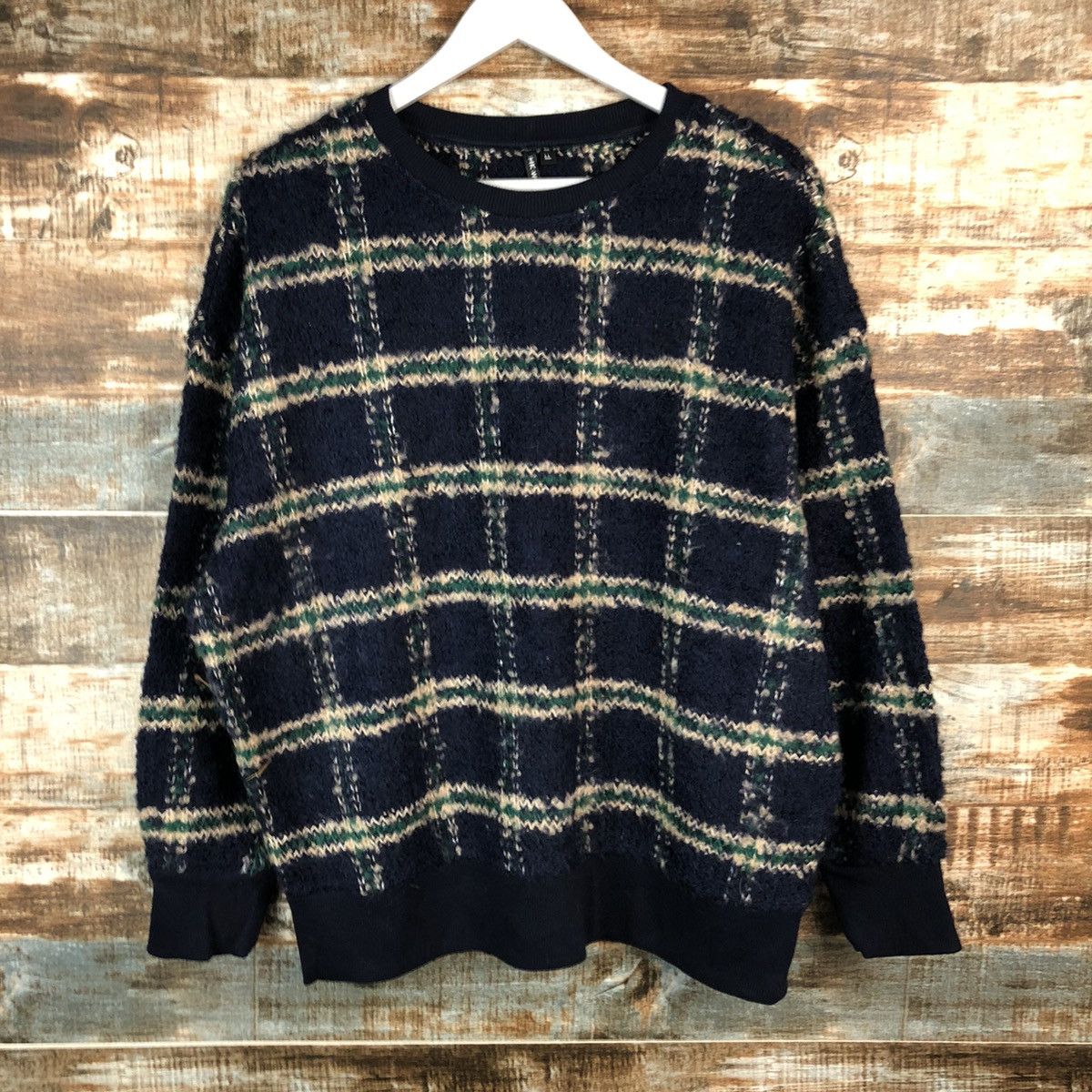 Homespun Knitwear Hk Works London Checkred Black Knitwear #A1744 Size US L / EU 52-54 / 3 - 3 Thumbnail