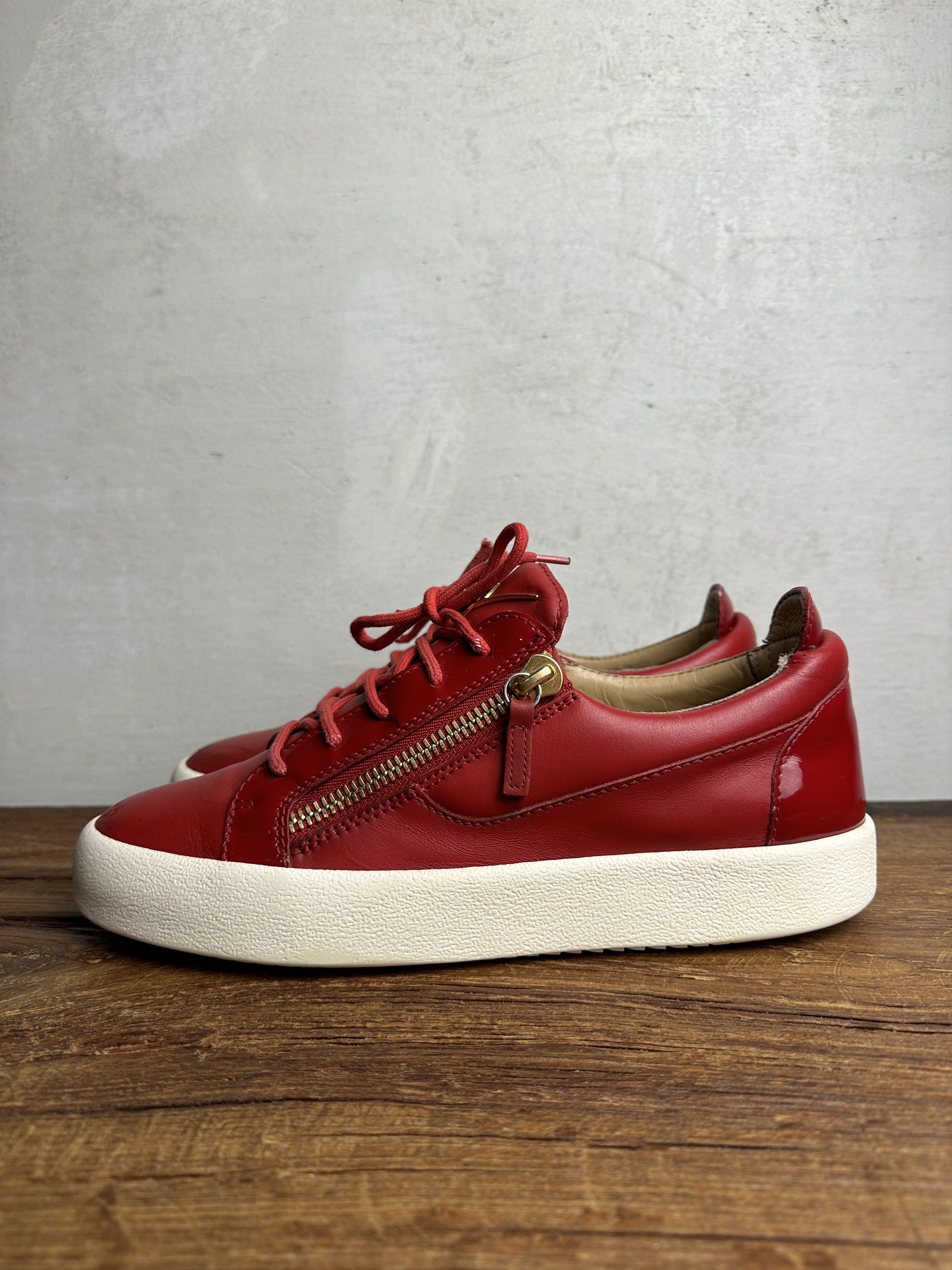 Giuseppe Zanotti Giuseppe Zanotti Red Signature Frankie Sneakers Size US 9 / EU 42 - 3 Thumbnail