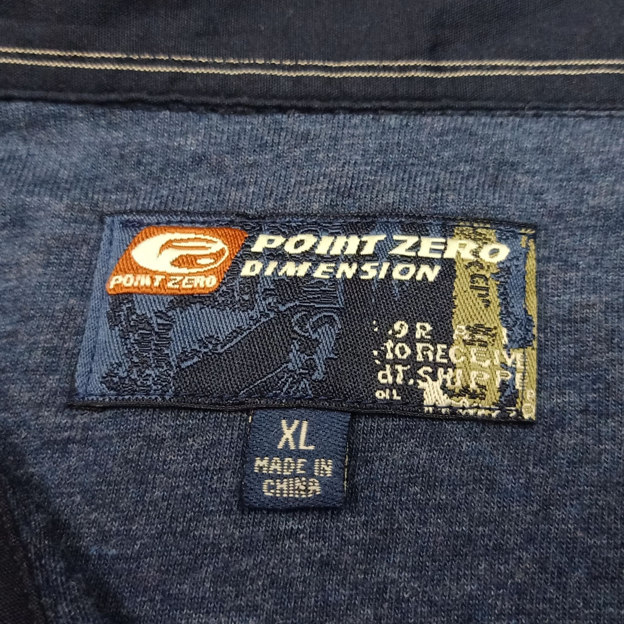Point Zero POINT ZERO Y2K Millennium Styles Big Graphics Navy Shirt Size US XL / EU 56 / 4 - 10 Thumbnail