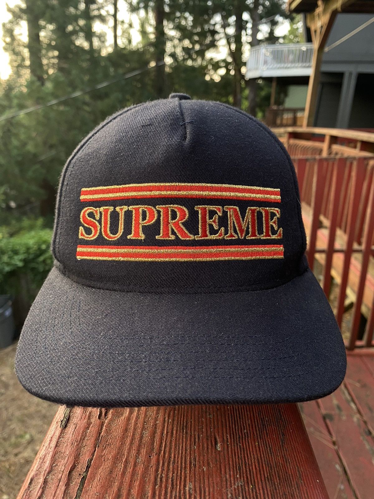 Supreme Supreme 5 panel gold red college spell out w/ logo snaps Size ONE SIZE - 1 Thumbnail
