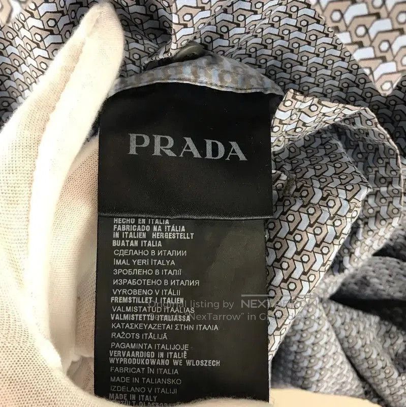 Prada Prada Blue Cotton Short Sleeve Shirt. Size US M / EU 48-50 / 2 - 4 Thumbnail