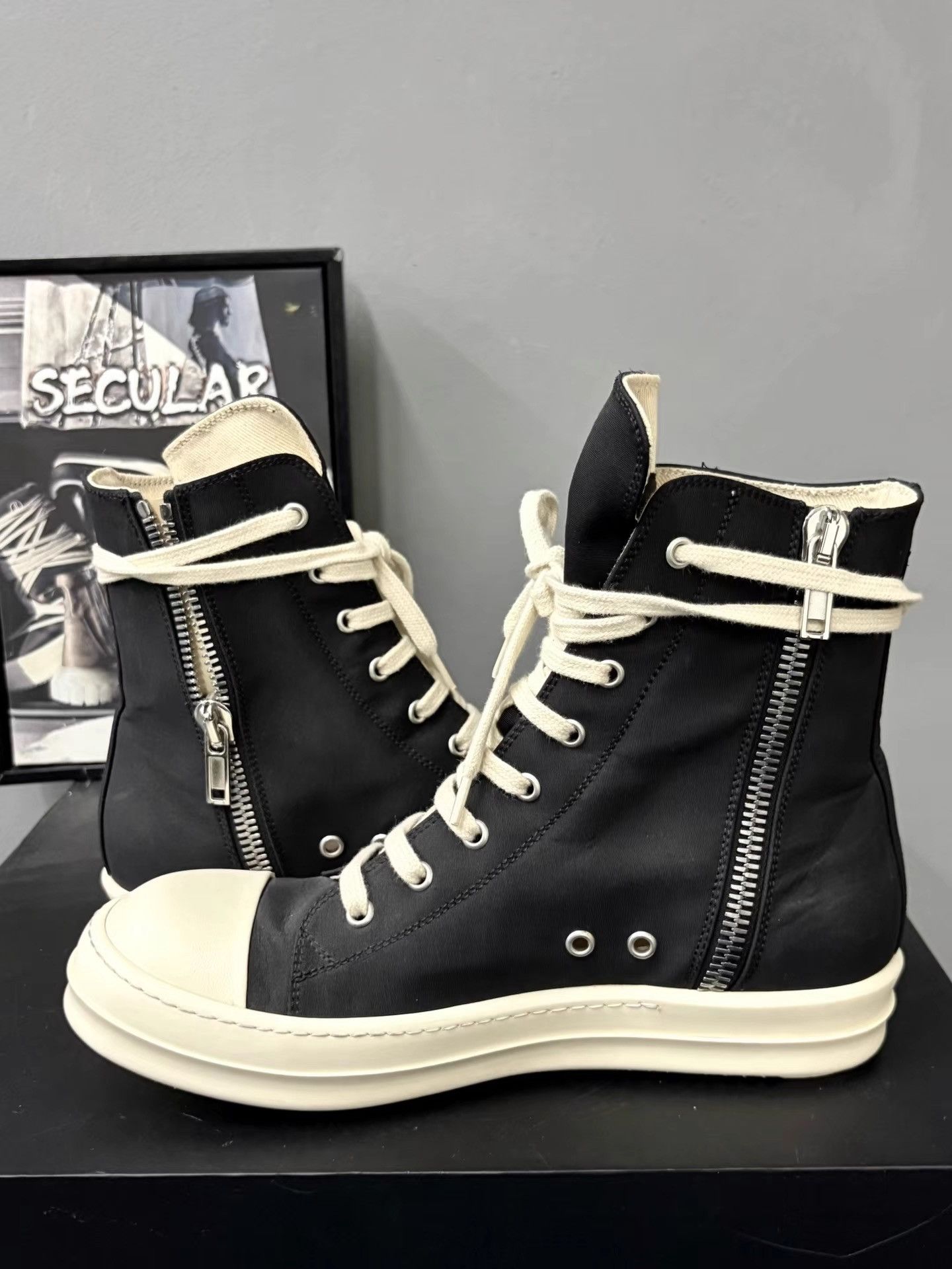 Rick Owens Rick Owens Drkshdw Satin High Top Jumbo Sneakers K34 Size US 7 / EU 40 - 5 Thumbnail