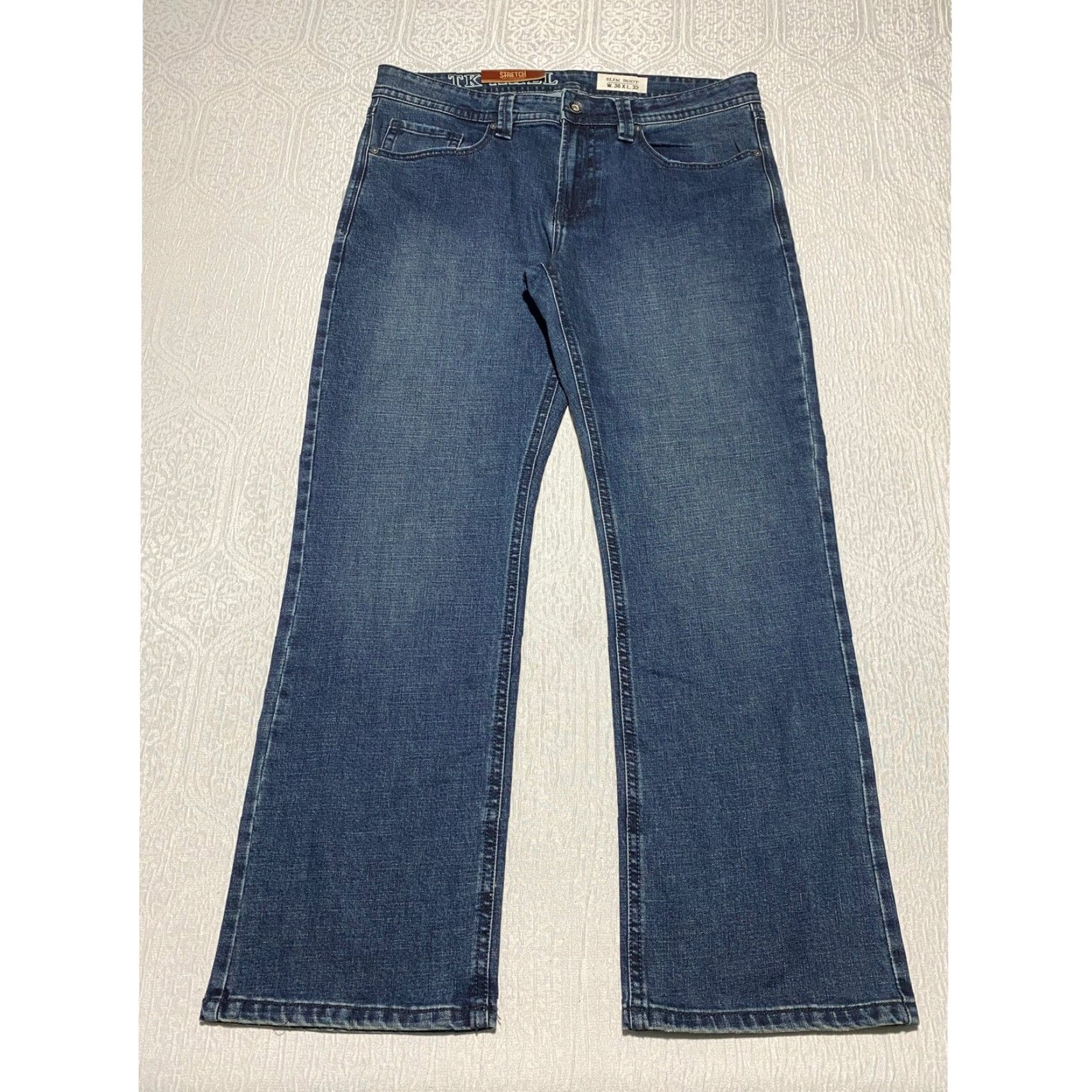 Vintage Axel Jeans Bootcut Slim Mens 36x32 Blue Stretch Denim Regular 5-Pocket Button Zip Slim Fit Men’s Jeans Size US 36 / EU 52 - 3 Thumbnail