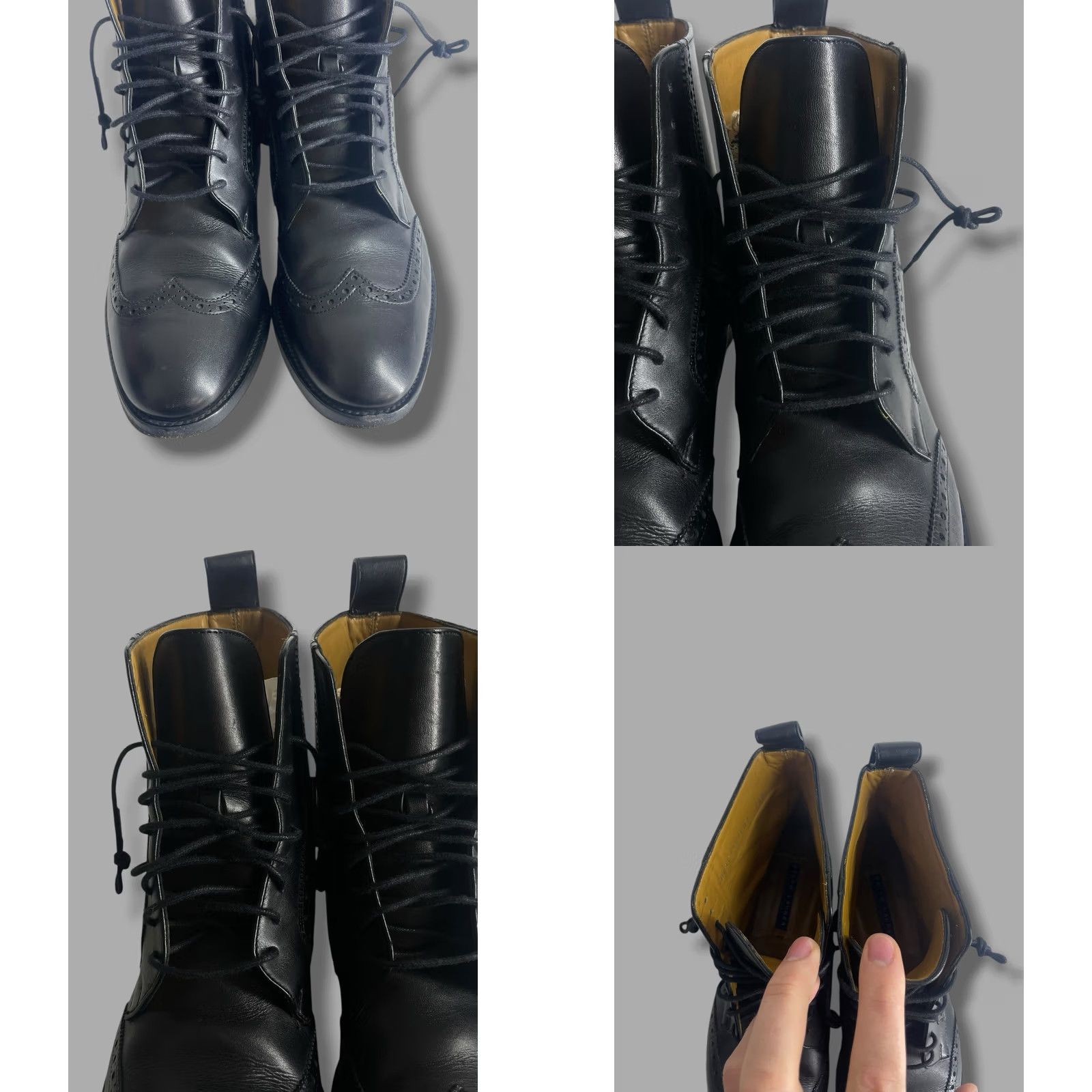 Ralph Lauren Ralph Lauren Collection Purple Label Brenly Black Leather Boots Boots Women 7.5 Black Wingtip Lace Up Leather Sole Vintage No Size US 5 / IT 35 - 9 Thumbnail