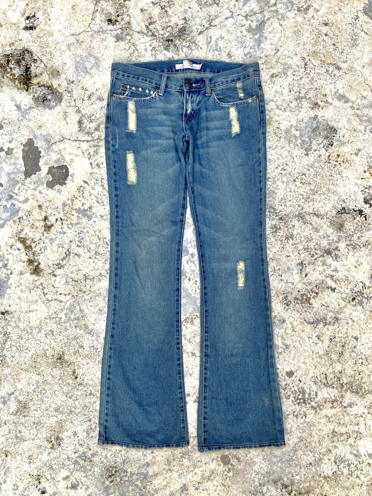 20471120 × If Six Was Nine × Japanese Brand Y2K fancy collection flare disetressed denim pants Size 30" / US 8 / IT 44 - 2 Thumbnail
