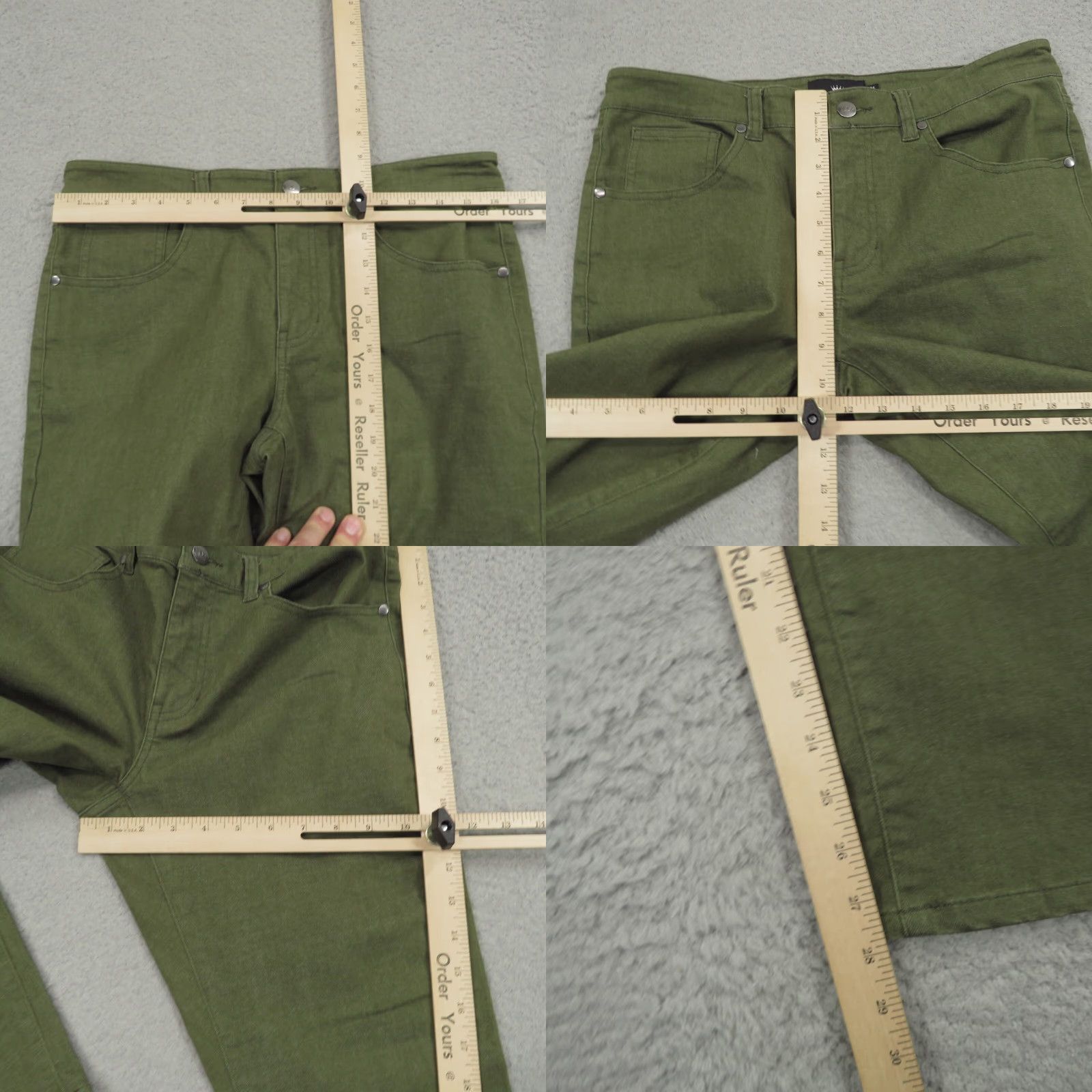 Olive U510 Pants Men Slim Fit Olive Green Brushed Twill 5 Pocket Chino Jean Flex Casual Shirt? Size US 31 - 8 Thumbnail