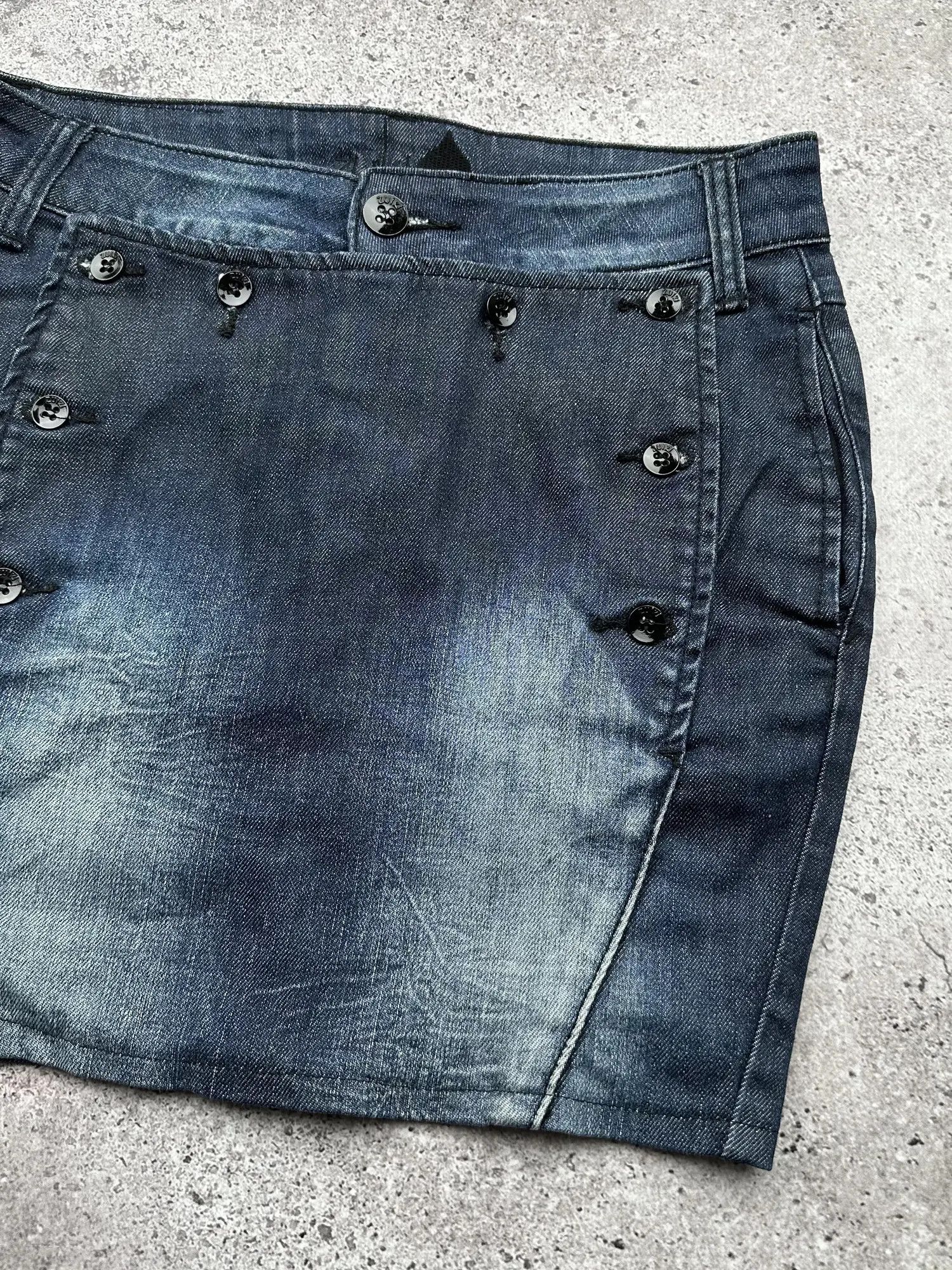 Japanese Brand Vintage Faded Mini Skirt C62(V576)(E8) Size 26" / US 2 / IT 38 - 4 Thumbnail
