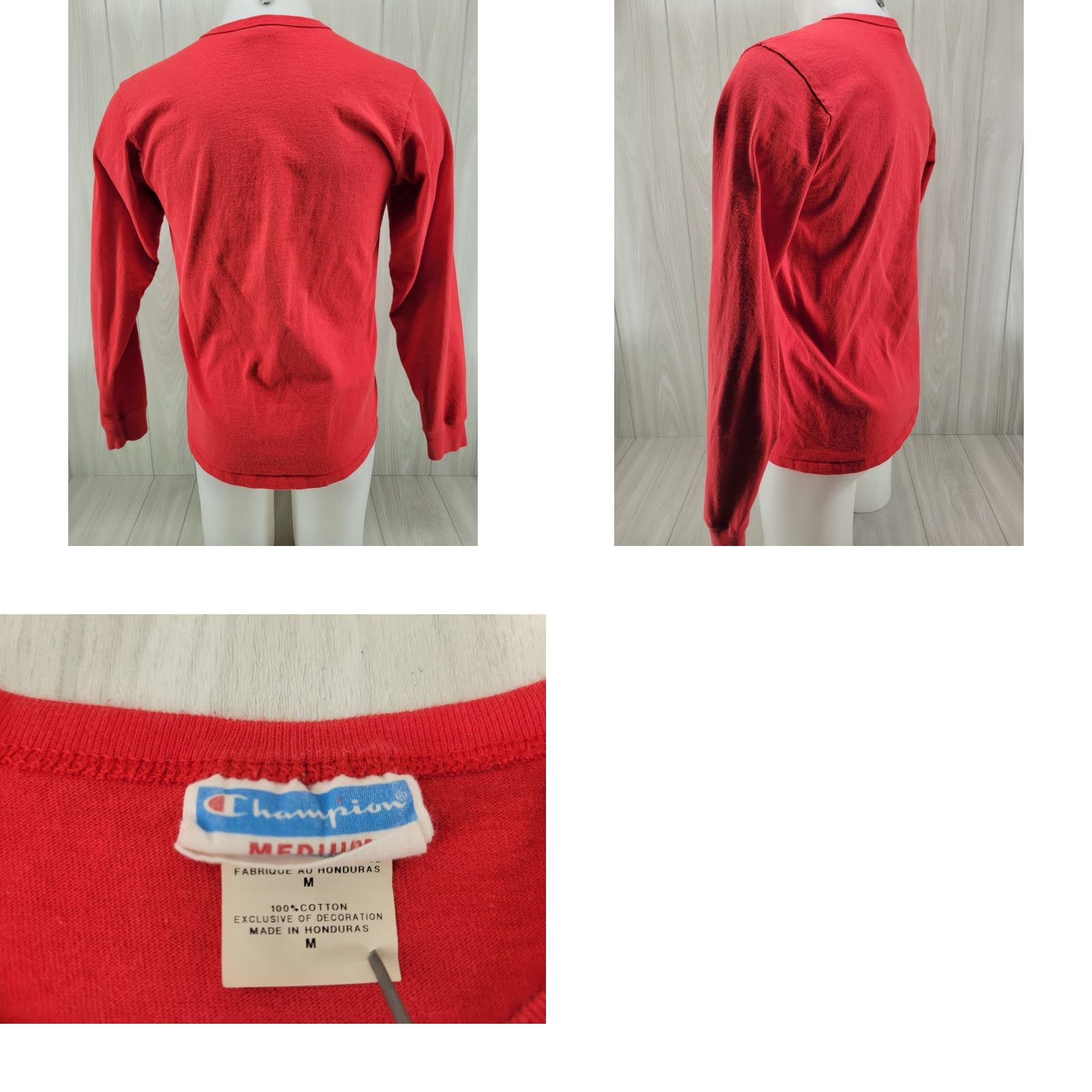 Champion VINTAGE Champion Long Sleeve Tee T-Shirt Red Cotton Men's Medium Big C Logo Shirt Womens? No correct gender: Men's Size US M / EU 48-50 / 2 - 8 Thumbnail