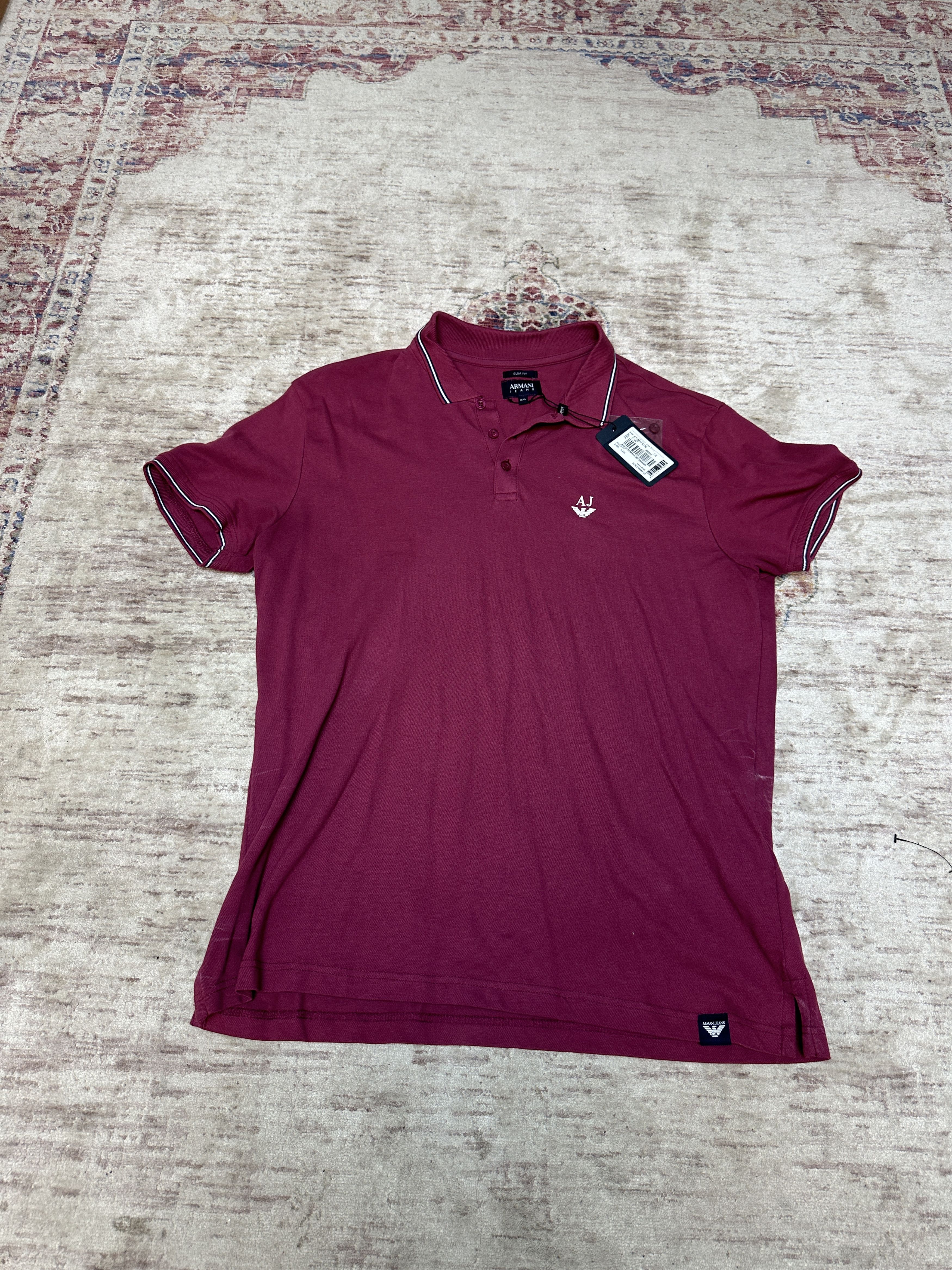 Armani Jeans Men's Burgundy Polo Shirt Size XXL Brand New!!