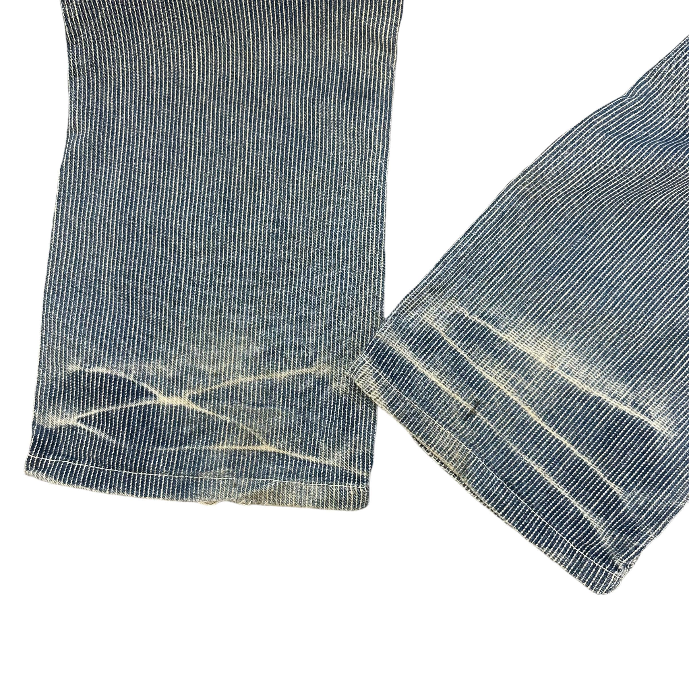 Japanese Brand GOD BLESS YOU PATCHES STRIPED CARPENTER PANT #8861-032 Size US 31 - 5 Thumbnail