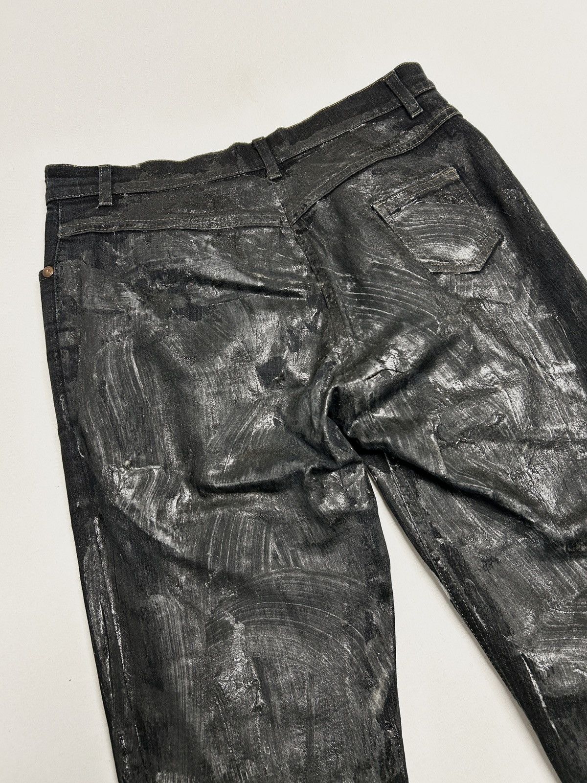 Vivienne Westwood c.2010 Waxed Zip Denim Pants Size US 29 - 9 Thumbnail