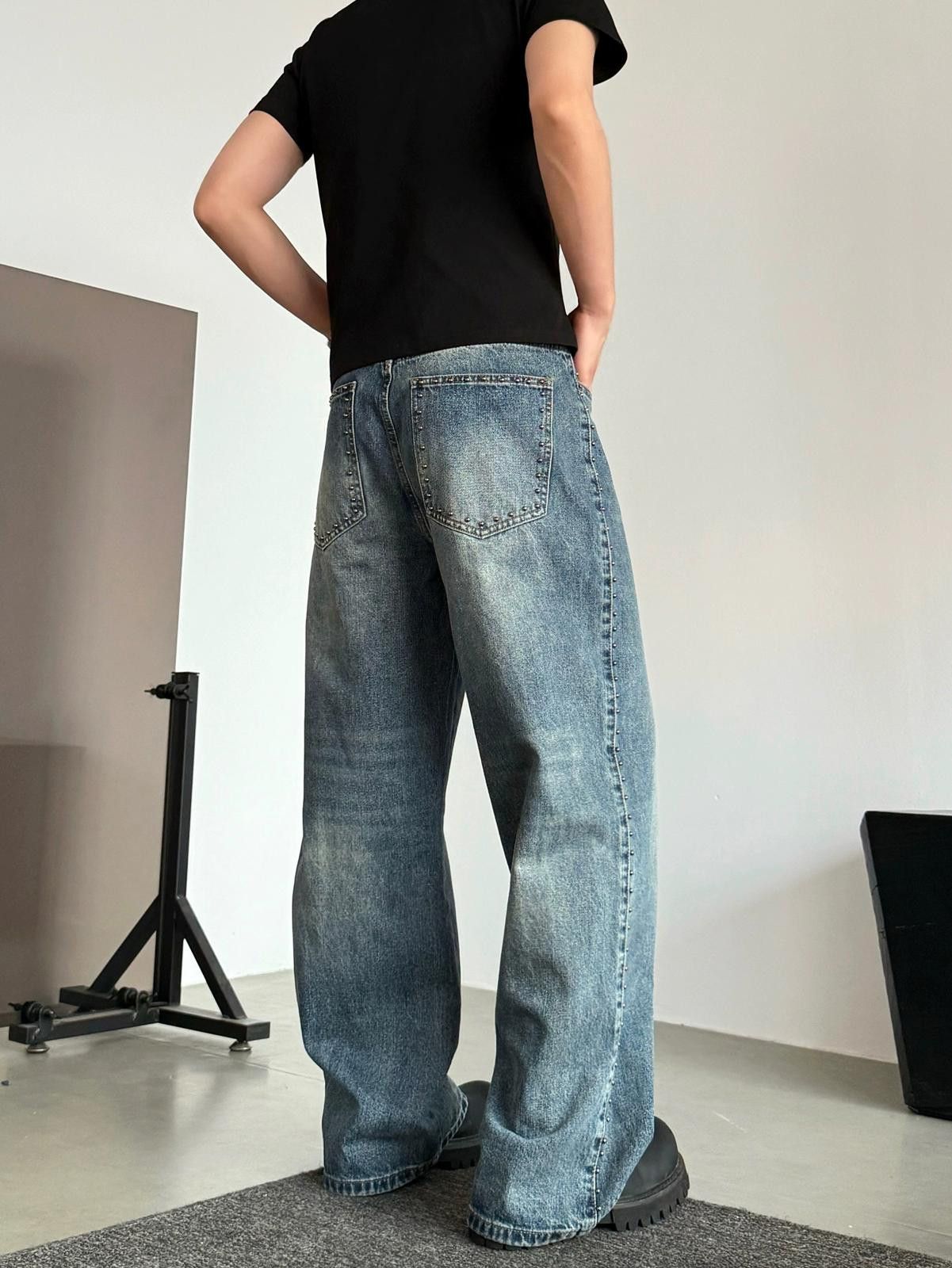 Other Whiskered Straight Wide-Leg Denim Jeans Size US 30 / EU 46 - 5 Thumbnail