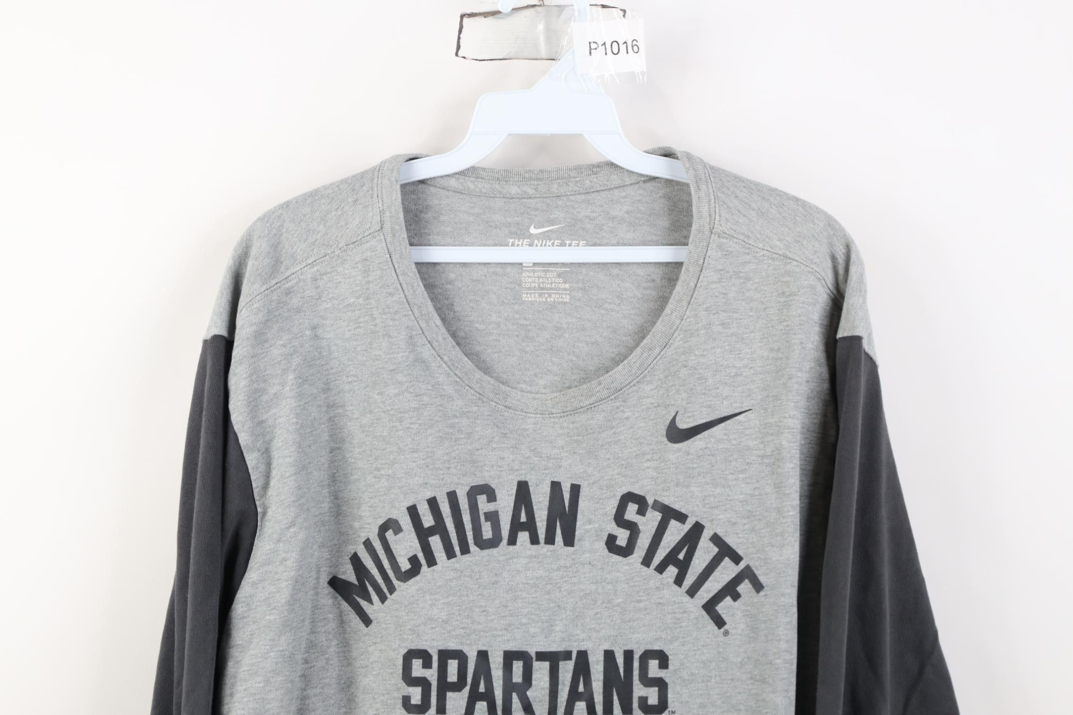 Nike Nike Michigan State University Raglan T-Shirt Gray Cotton Size US XL / EU 56 / 4 - 2 Thumbnail