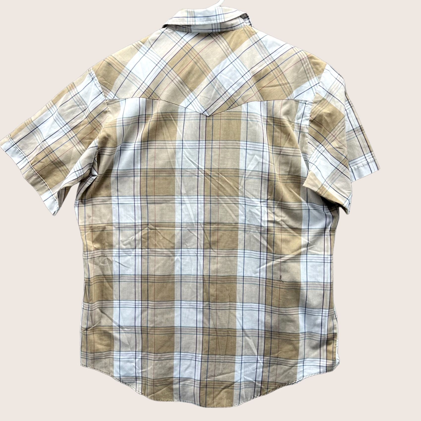 Vintage Ely Cattleman Shirt Men Large Tan Western Pearl Snap Short Sleeve Plaid Cowboy Size US L / EU 52-54 / 3 - 1 Thumbnail