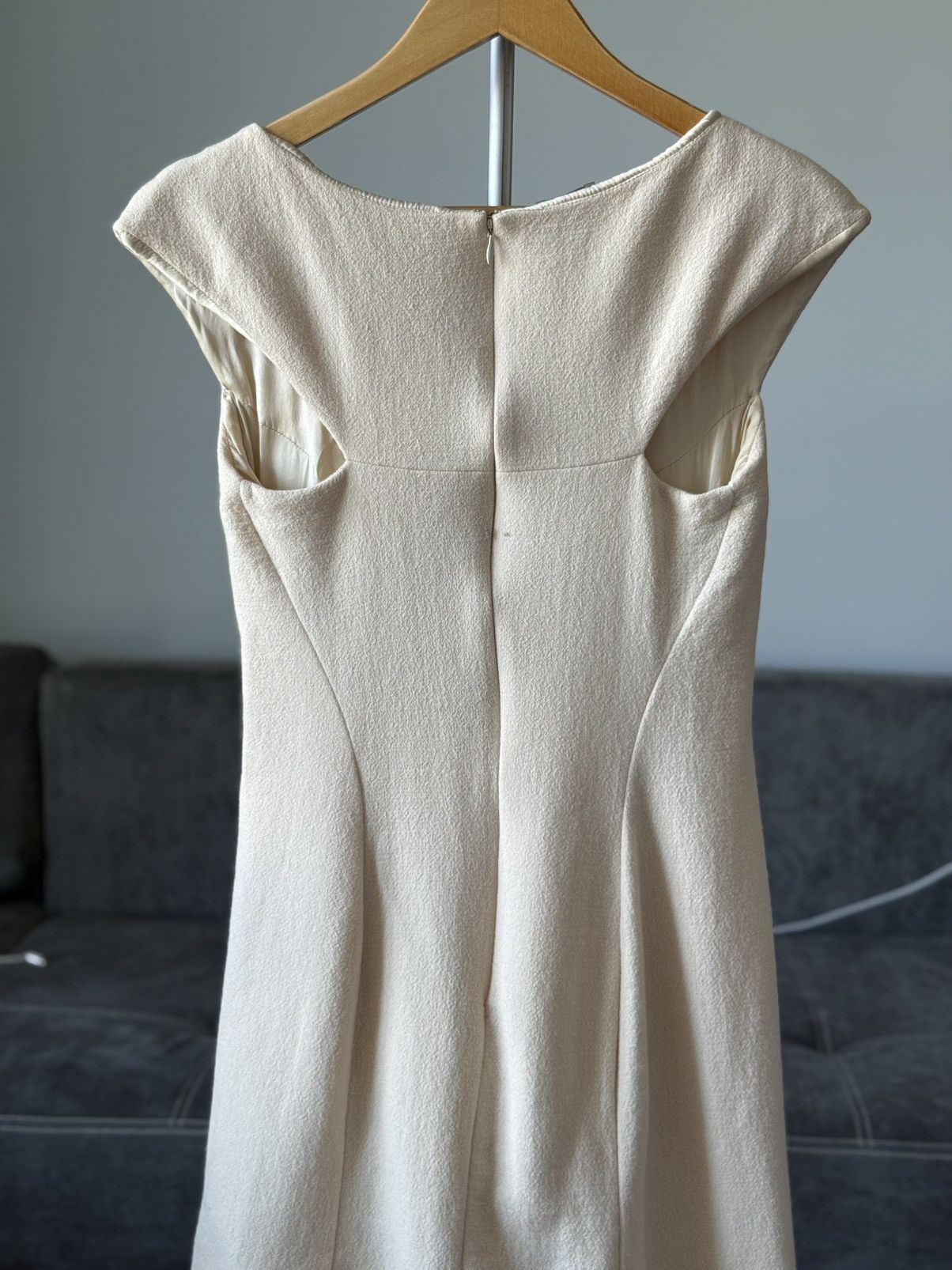 Bottega Veneta RRP $1,900+ Bottega Veneta White Wool Silk Blend Midi Dress Size S / US 4 / IT 40 - 7 Thumbnail