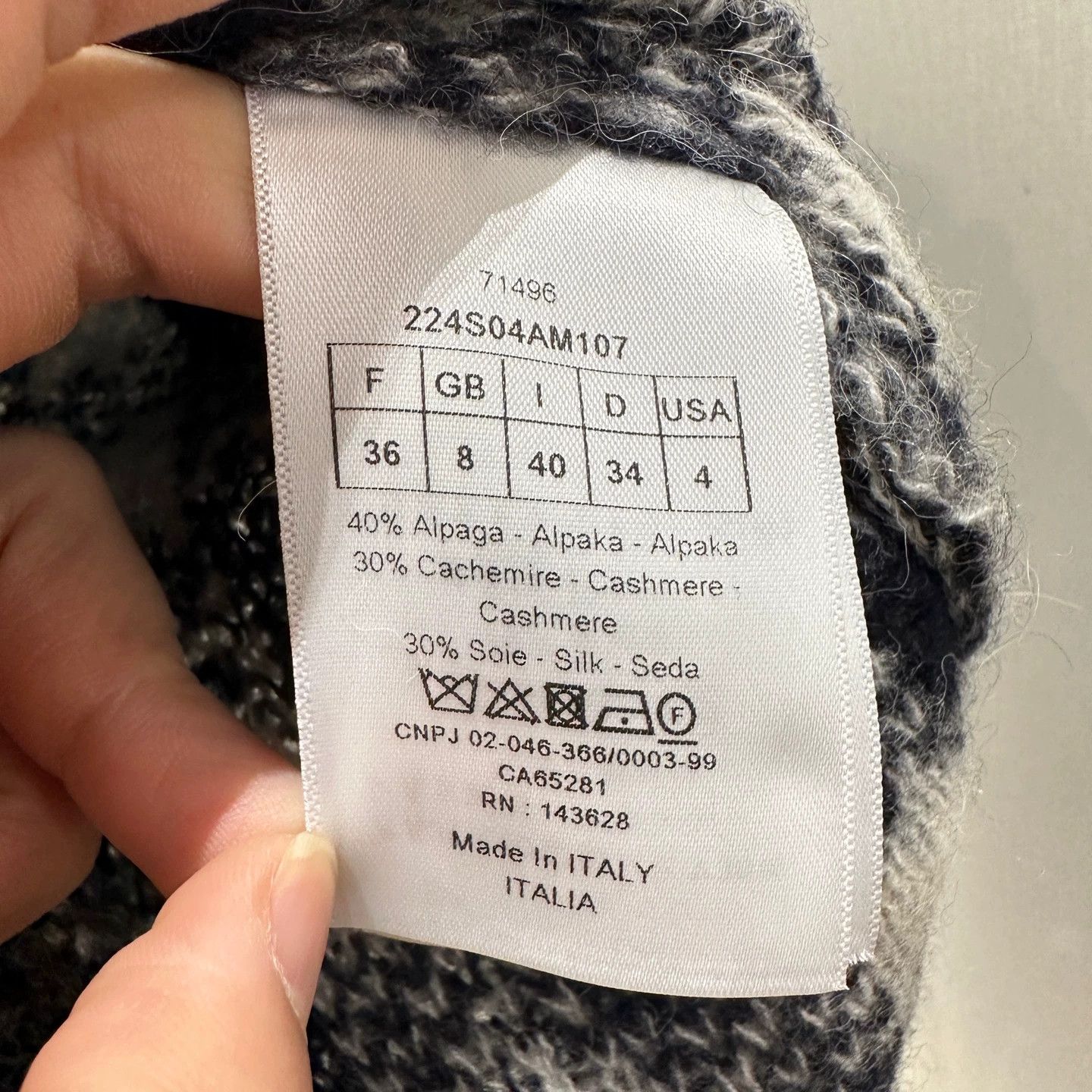 Christian Dior Monsieur Dior black white check bee alpaca short sleeve 36 Size XS / US 0-2 / IT 36-38 - 3 Thumbnail