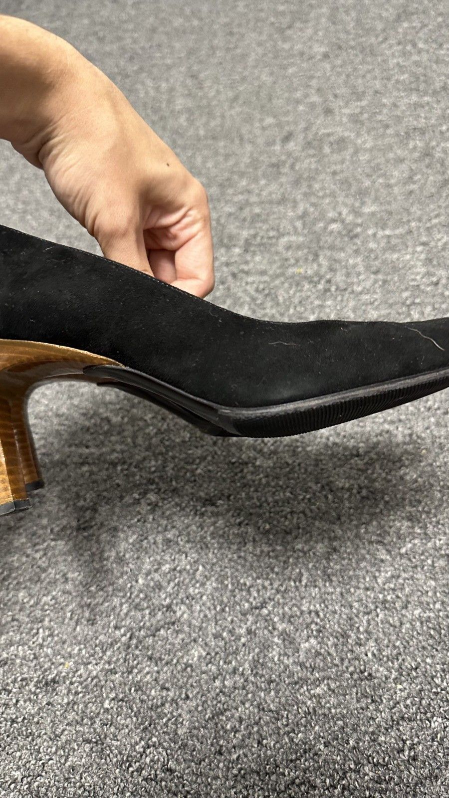 Gucci Gucci Women's Suede Black Heels Size 39 Size US 9 / IT 39 - 4 Thumbnail