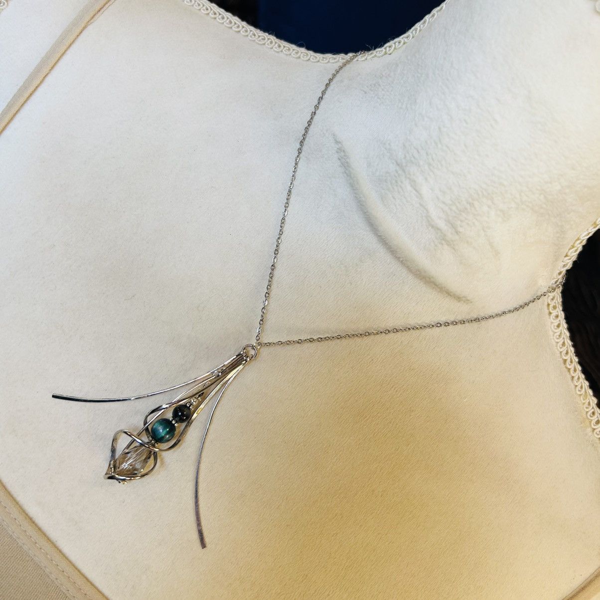 Handmade Handcrafted faceted rutilated quartz caged fringe necklace Size ONE SIZE - 1 Thumbnail