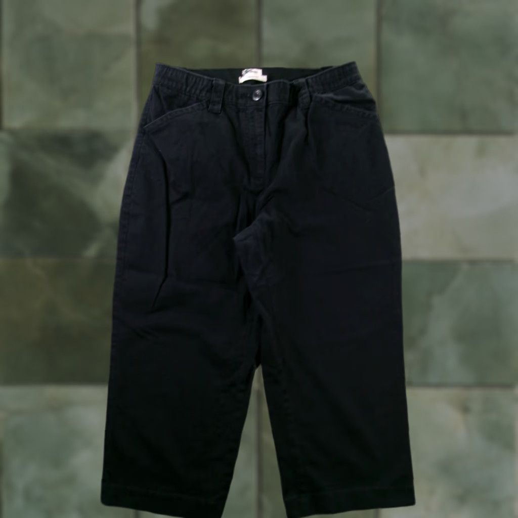 Vintage L.L. Bean Pants Women 12P Petite Black Capri Cotton Blend Straight Fit Casual Hike Travel Outdoor Size 34" / US 12 / IT 48 - 1 Thumbnail