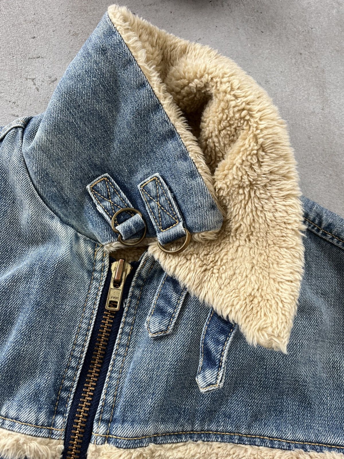 Levi's Vintage Levis Washed Denim Sherpa Bomber Jacket Avantgarde Size L / US 10 / IT 46 - 12 Thumbnail