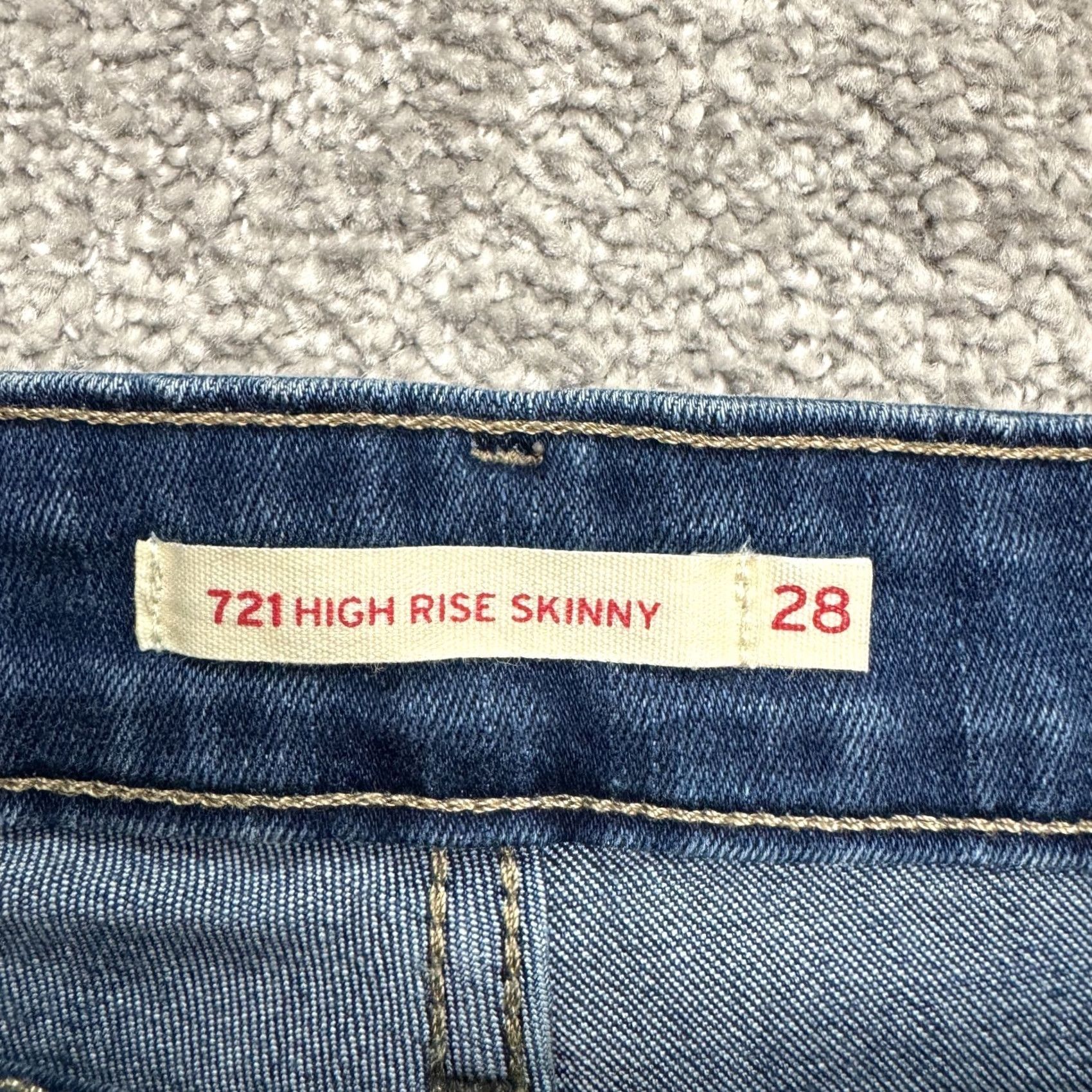 Levi's Levi's 721 High Rise Skinny Distressed Denim Jeans Womens 28 Blue Stretch Casual Denim Levi's 700 Series Slim Regular 5-Pocket Rise High Size 28" / US 6 / IT 42 - 7 Thumbnail