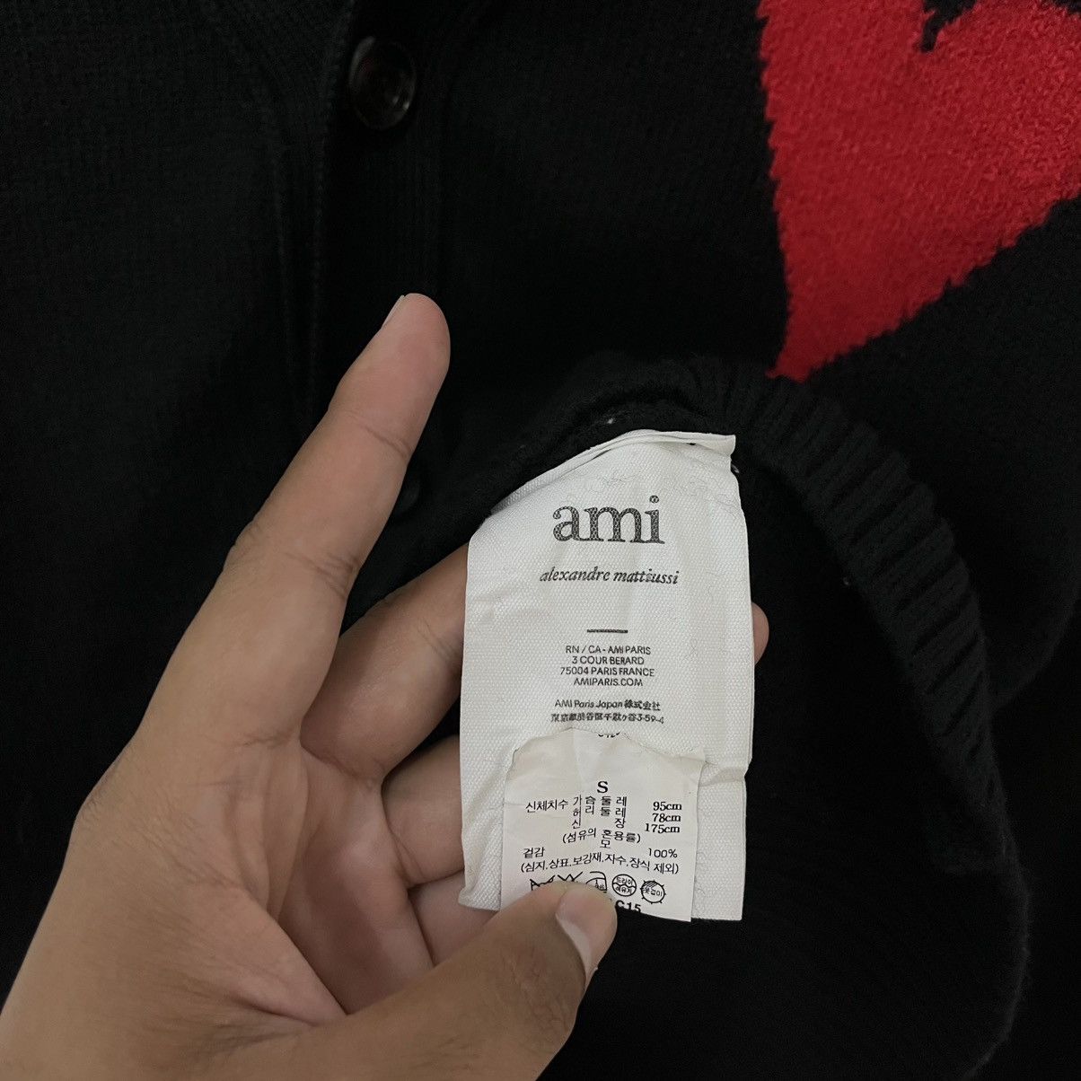 AMI AMI Paris Red De Coeur Cardigan Size US M / EU 48-50 / 2 - 5 Thumbnail