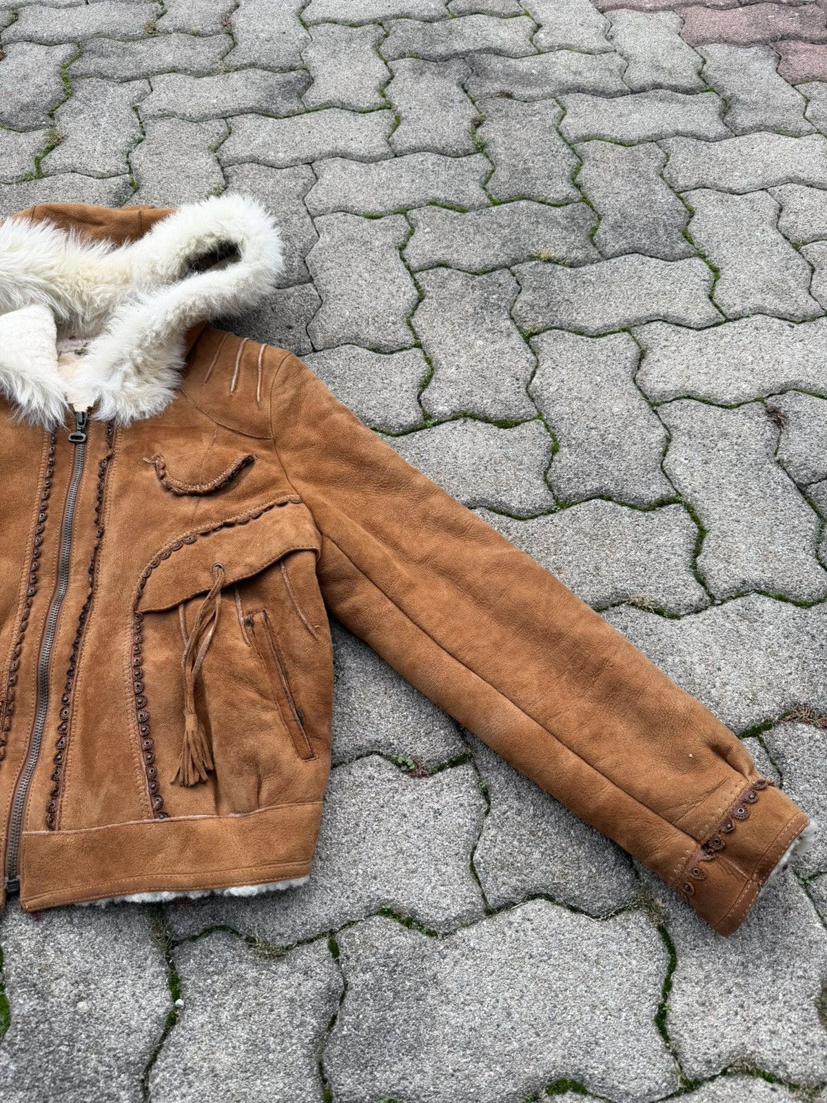Leather Suede Leather Insulated Lamb Fur Fitted Jacket Size US S / EU 44-46 / 1 - 7 Thumbnail