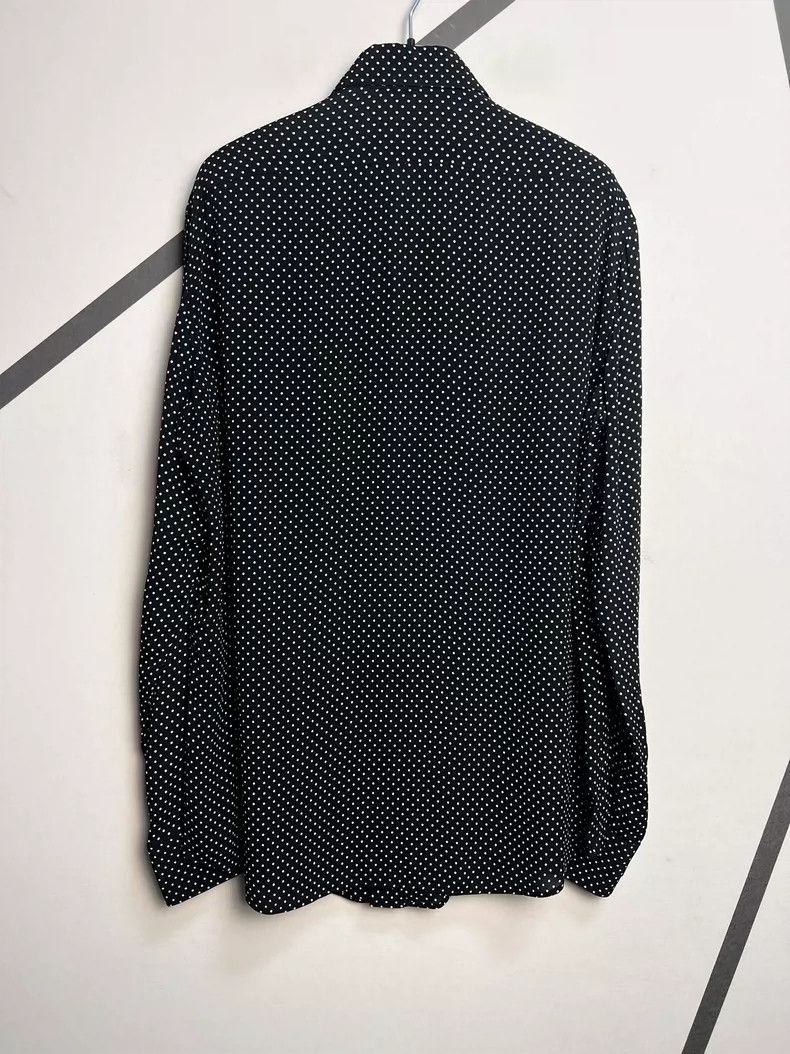 Celine CELINE size 39 Black and white polka-dot mulberry silk shi Size US XS / EU 42 / 0 - 2 Thumbnail