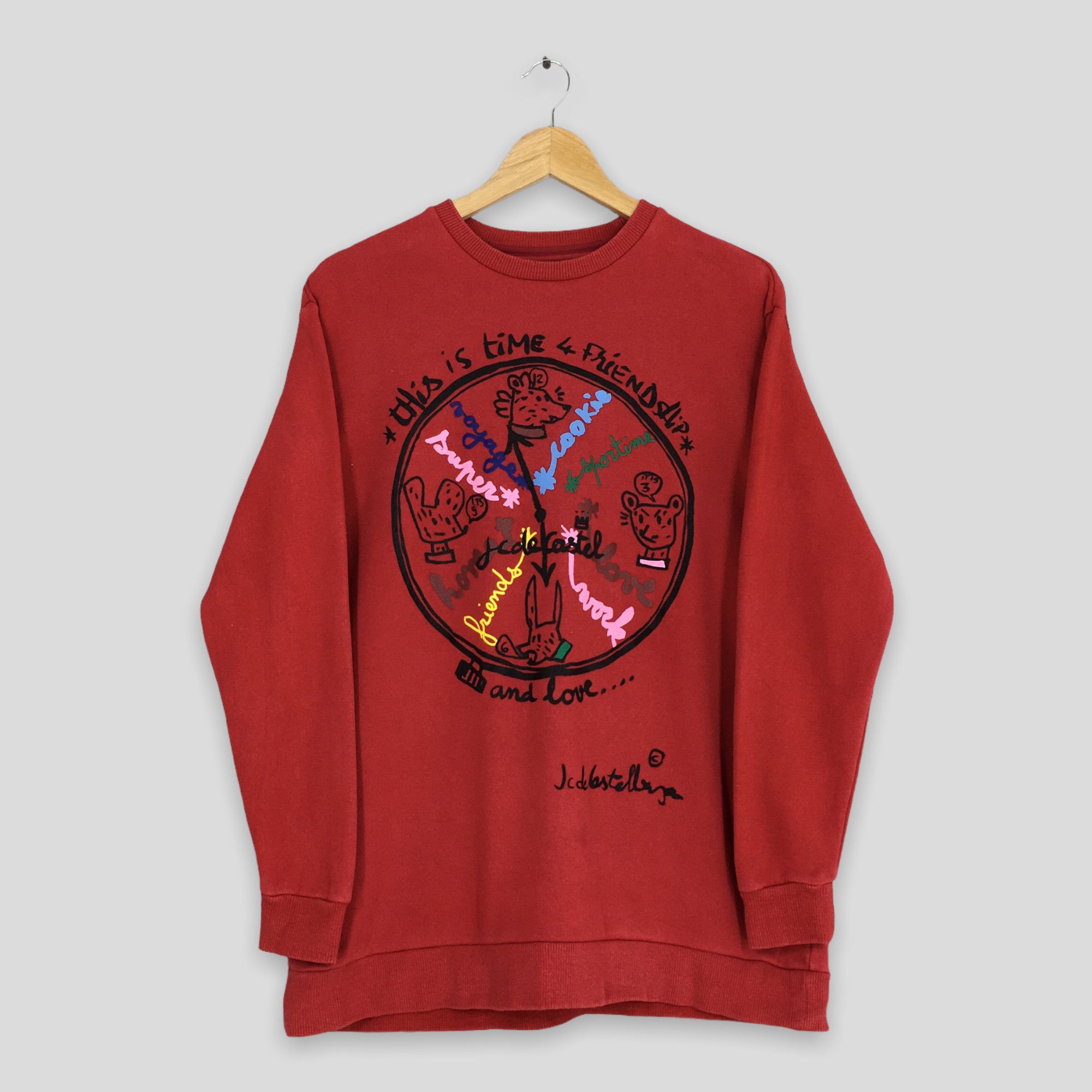 Jean Charles De Castelbajac Vintage Jc De Castelbajac Sports Red Sweatshirt Medium Size US M / EU 48-50 / 2 - 1 Thumbnail