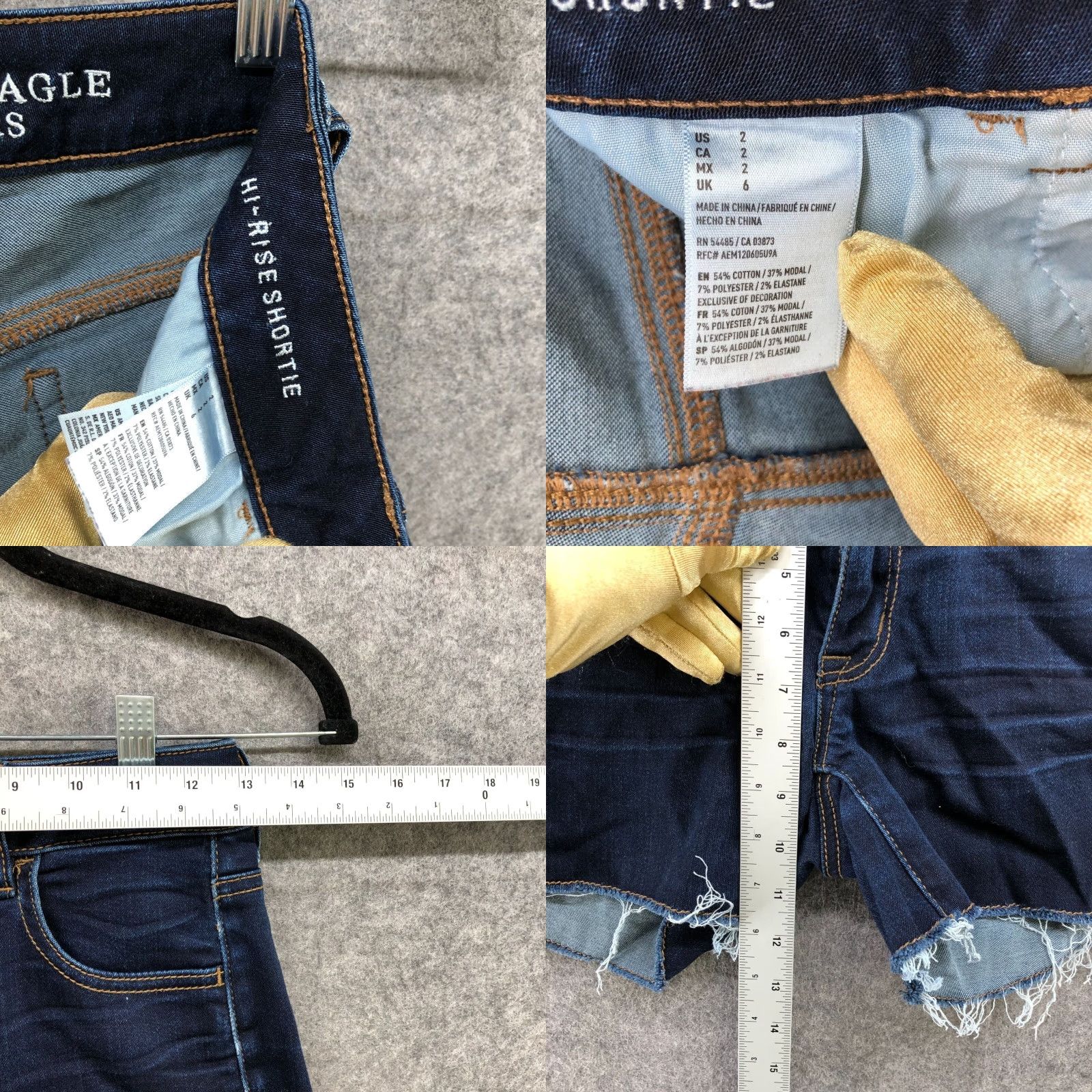 American Eagle Outfitters VINTAGE American Eagle Outfitters Denim Shorts Womens Size 2 Blue Dark Wash Cutoff Bohemian Festival Summer Size 26" / US 2 / IT 38 - 8 Thumbnail