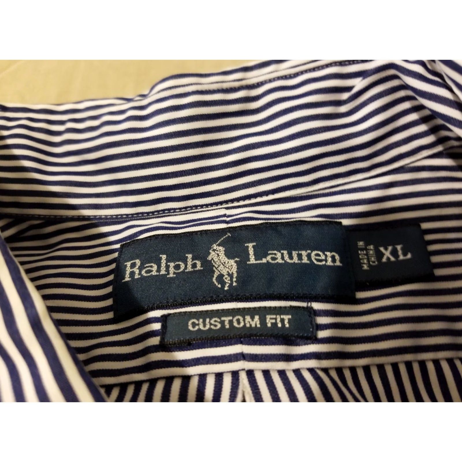 Polo Ralph Lauren Polo Ralph Lauren Dress Shirt XL Mens Blue Cotton Button Stripes Shirt Size 46R - 4 Thumbnail