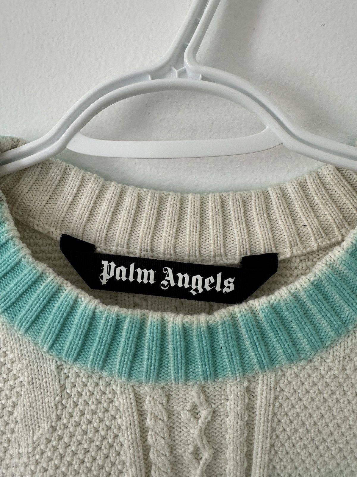Palm Angels Palm Angels Off White Sprayed Palm Sweater Size US L / EU 52-54 / 3 - 6 Thumbnail