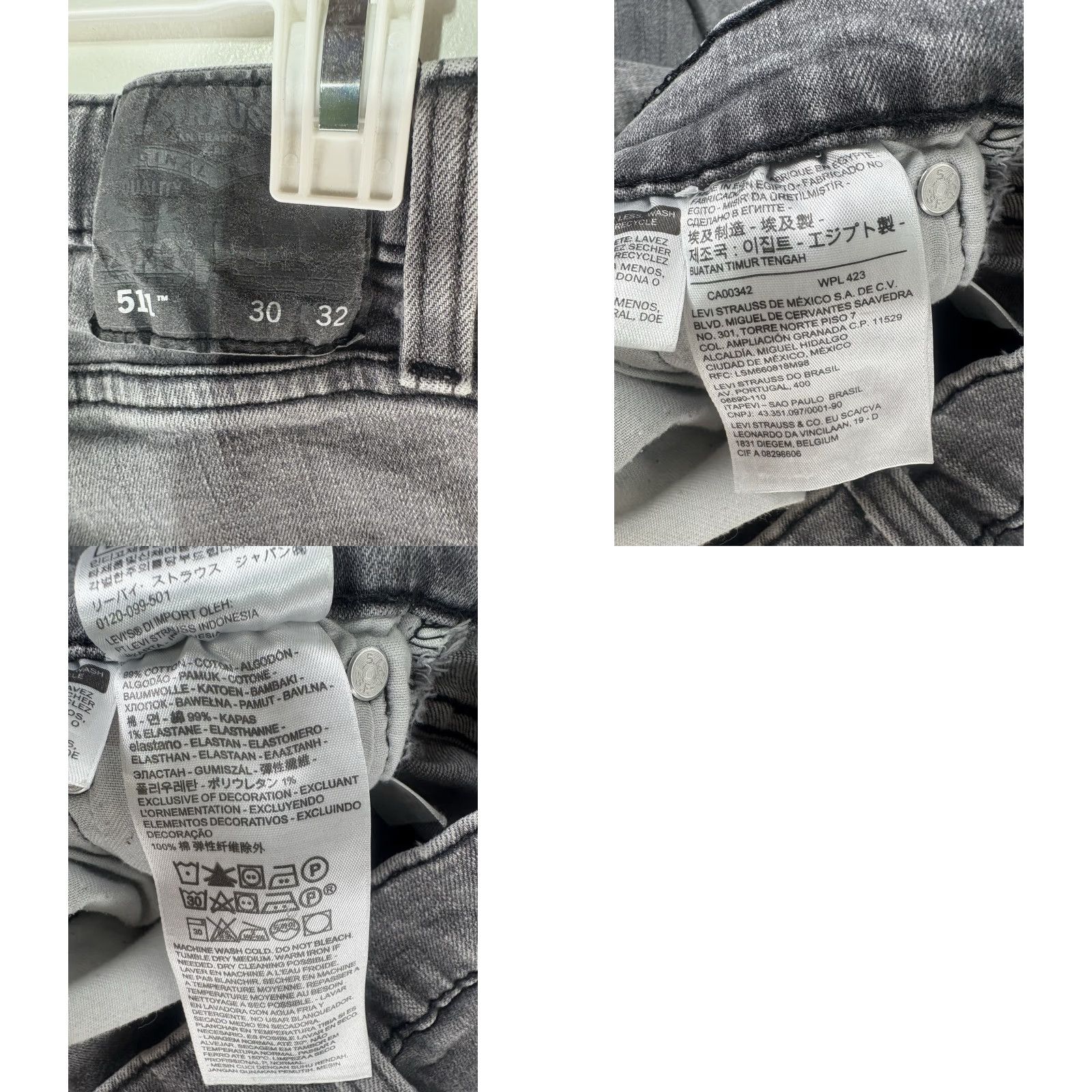 Levi's Levi's 511 Distressed Gray Skinny Jeans Men's 30x32 Size US 32 / EU 48 - 8 Thumbnail