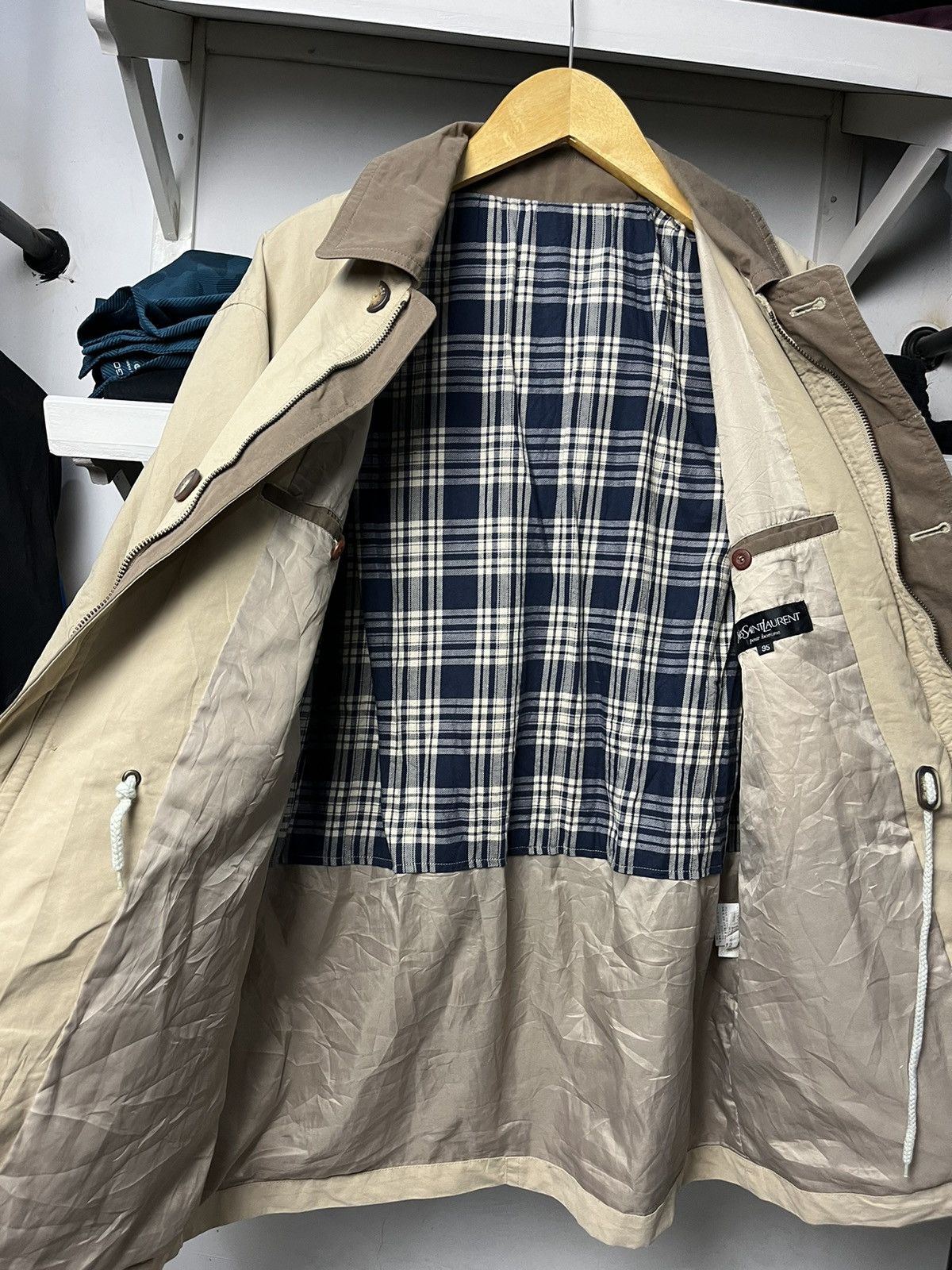 Vintage × Yves Saint Laurent Vintage Yves Saint Laurent Tartan Parka Jacket Size US L / EU 52-54 / 3 - 7 Thumbnail