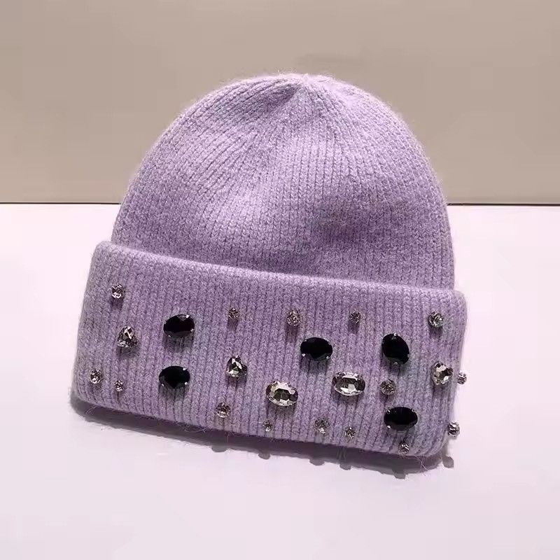 Japanese Brand Beanie Hat with Gems Size ONE SIZE - 2 Thumbnail