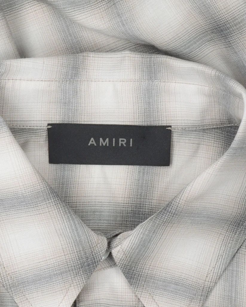 Amiri o1y0525 Logo Checked Shirt in Light Gray/White Size US L / EU 52-54 / 3 - 2 Thumbnail